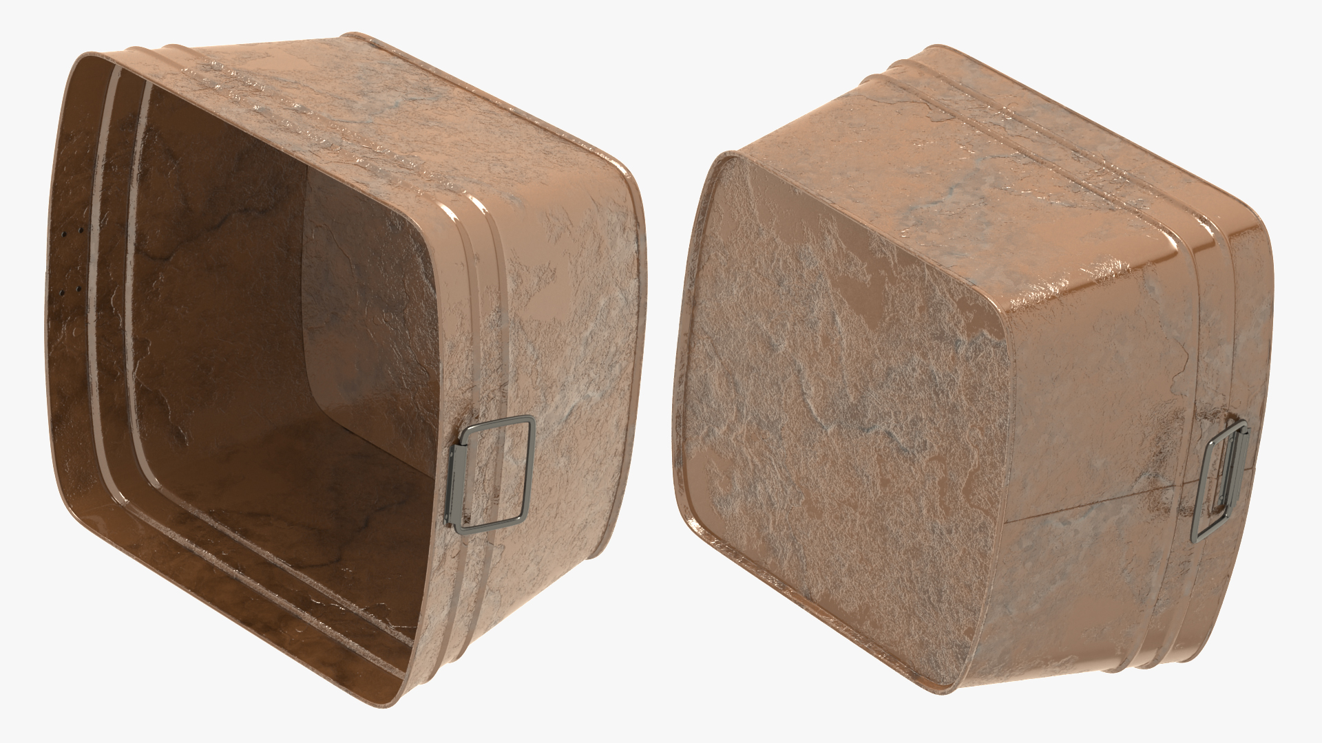 3D Rusty Square Tub