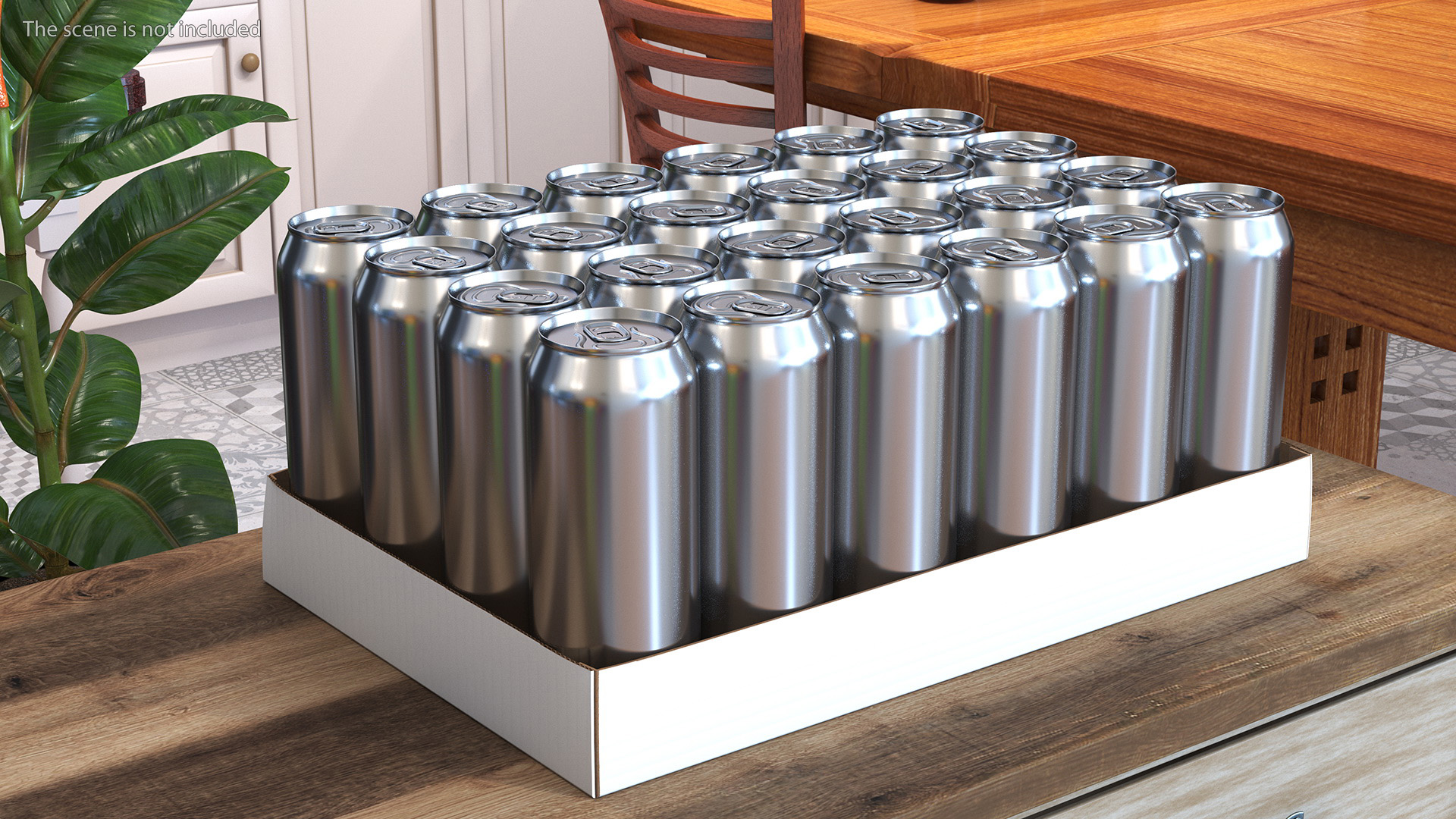 24 Pcs 500ml Aluminium Can Pack Black 3D