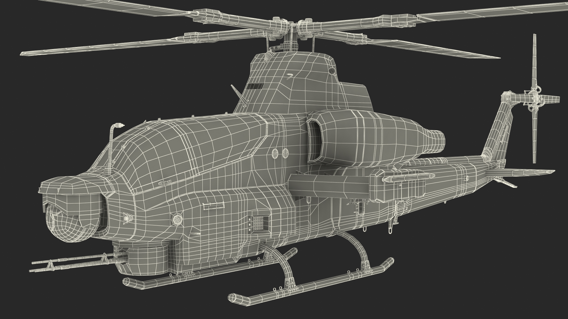 3D model Bell AH-1Z Attack Helicopter Rigged