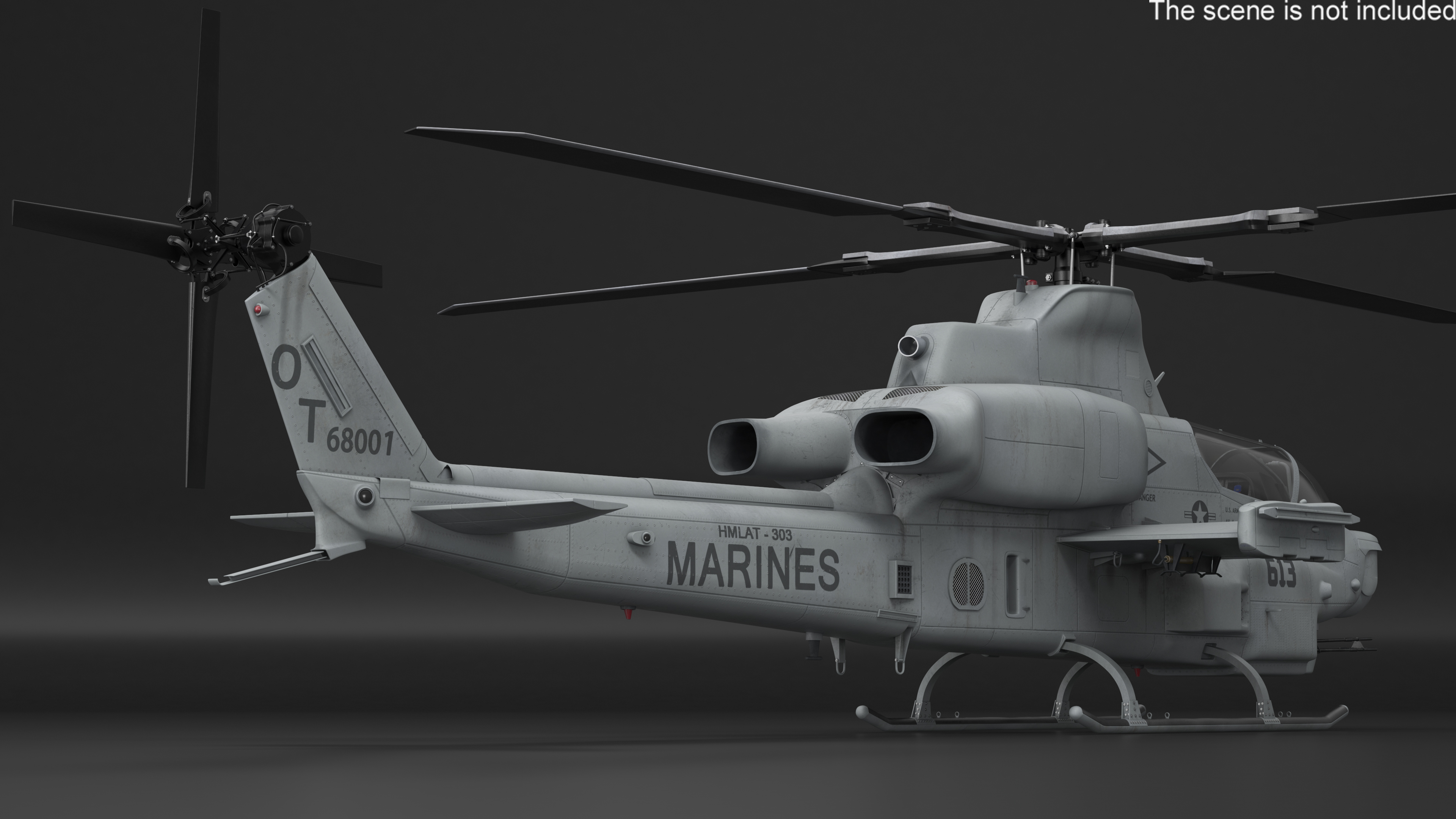 3D model Bell AH-1Z Attack Helicopter Rigged