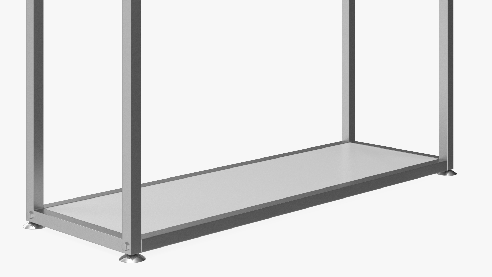 3D Silver Cloth Rack with Shelf model