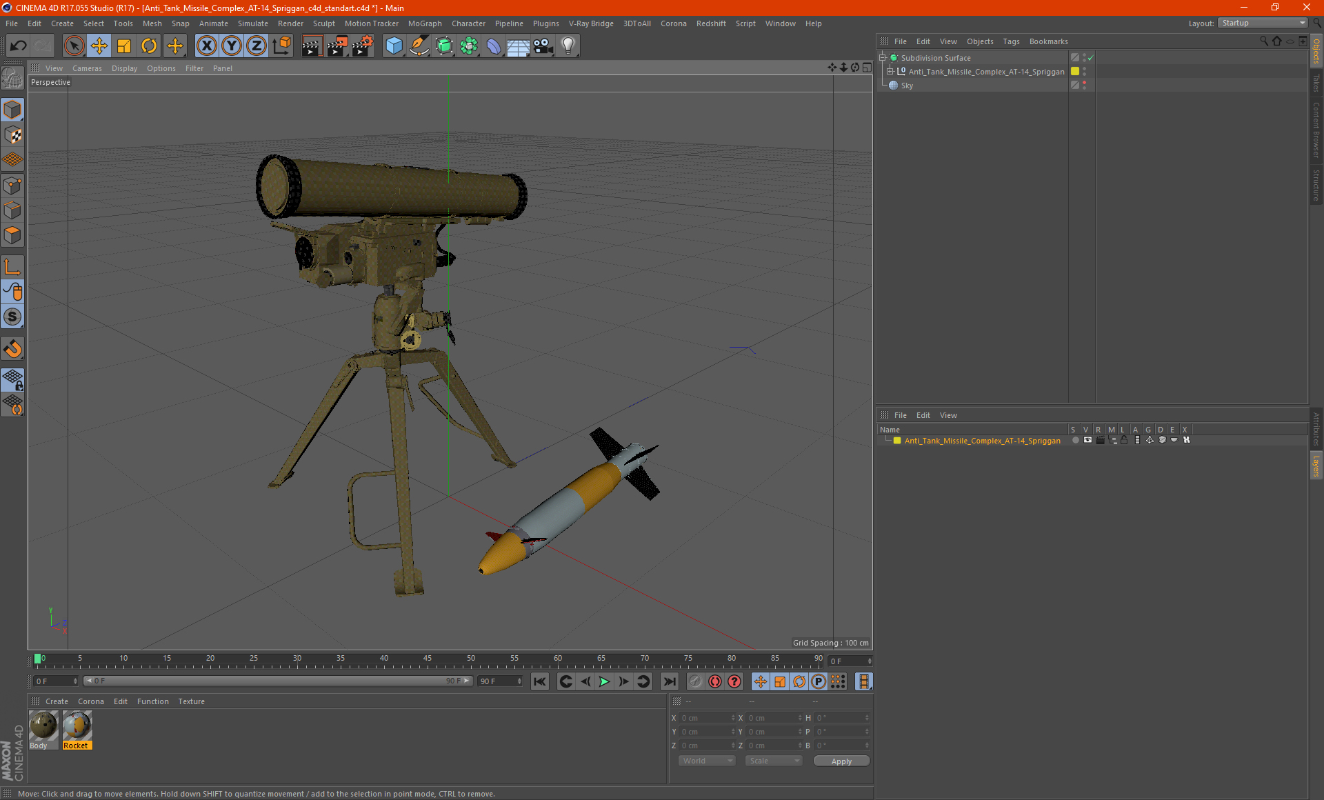 3D model Anti Tank Missile Complex AT-14 Spriggan