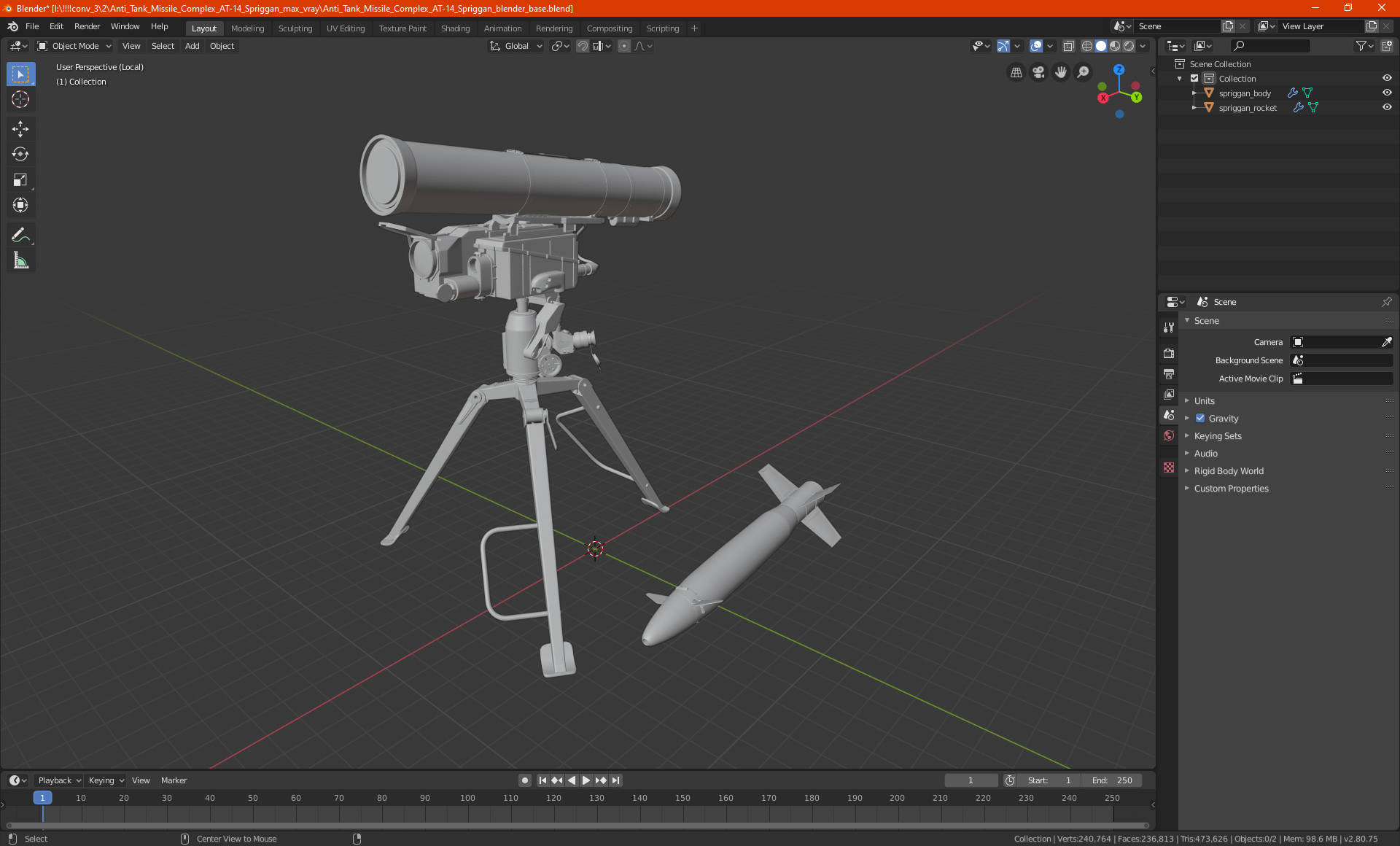 3D model Anti Tank Missile Complex AT-14 Spriggan