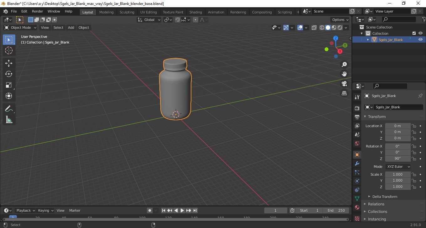 3D model Sgels Jar Blank