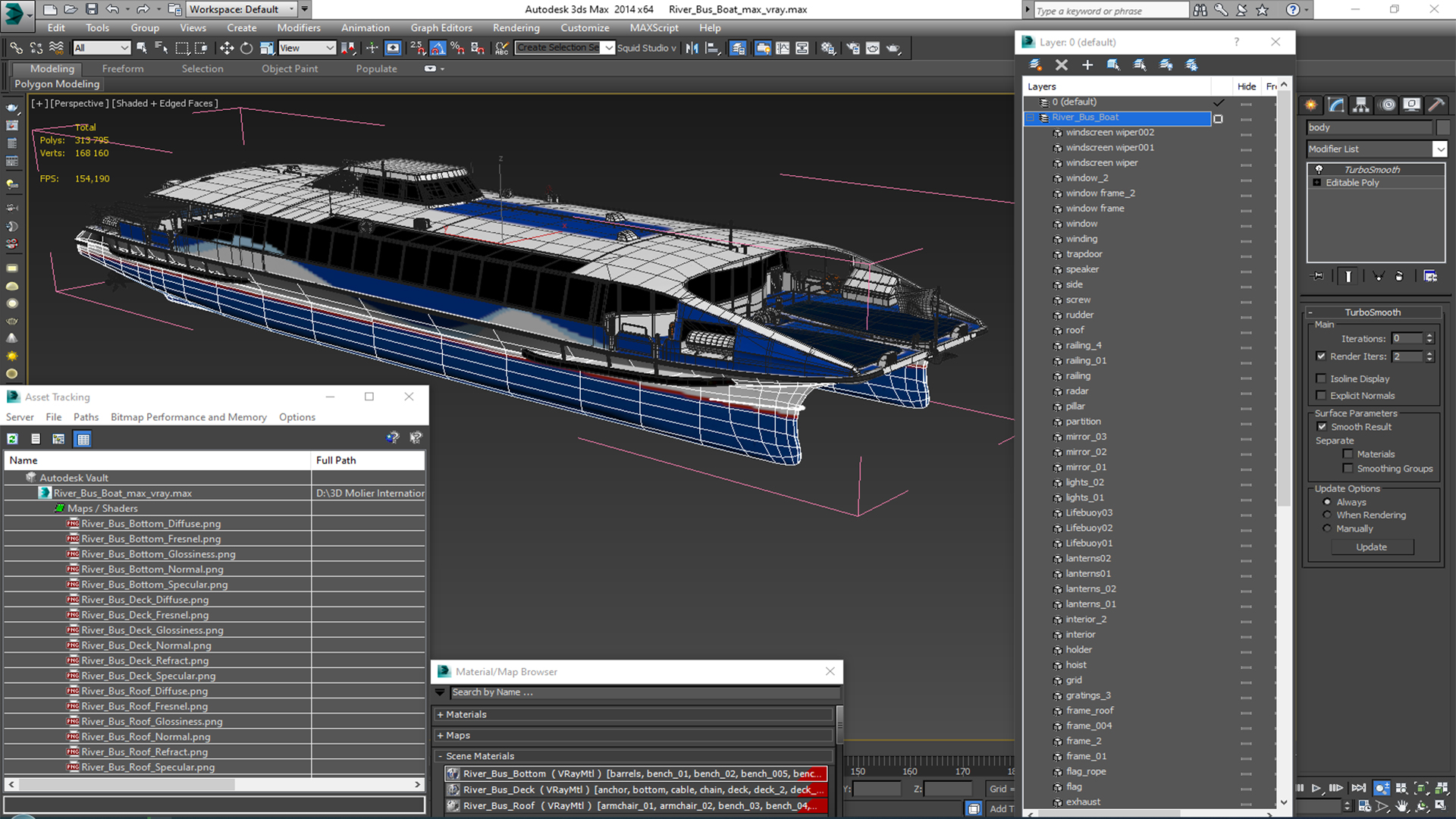 River Bus Boat 3D model