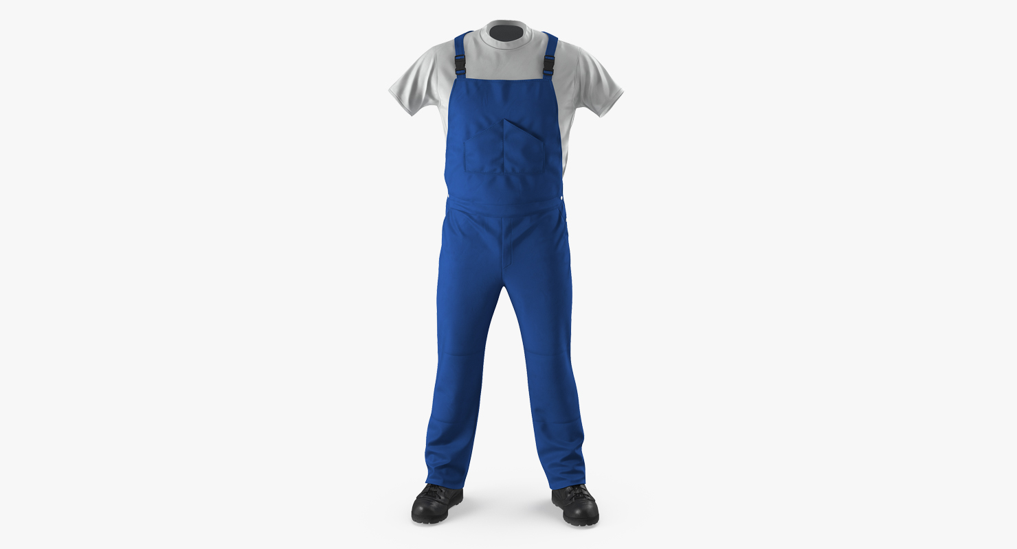 Construction Worker Blue Uniform 3D