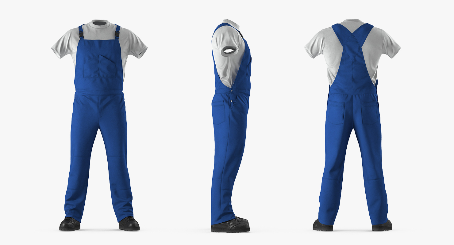 Construction Worker Blue Uniform 3D