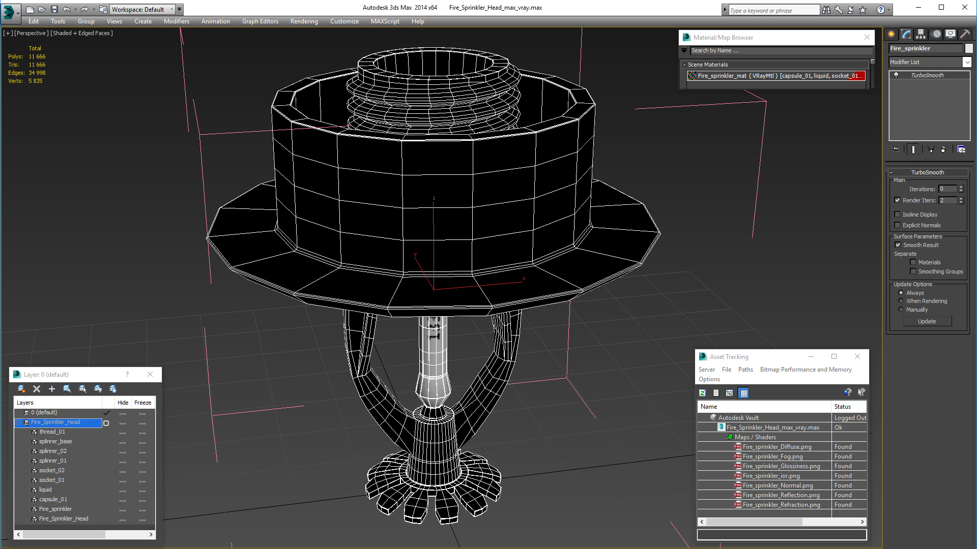 Fire Sprinkler Head 3D model