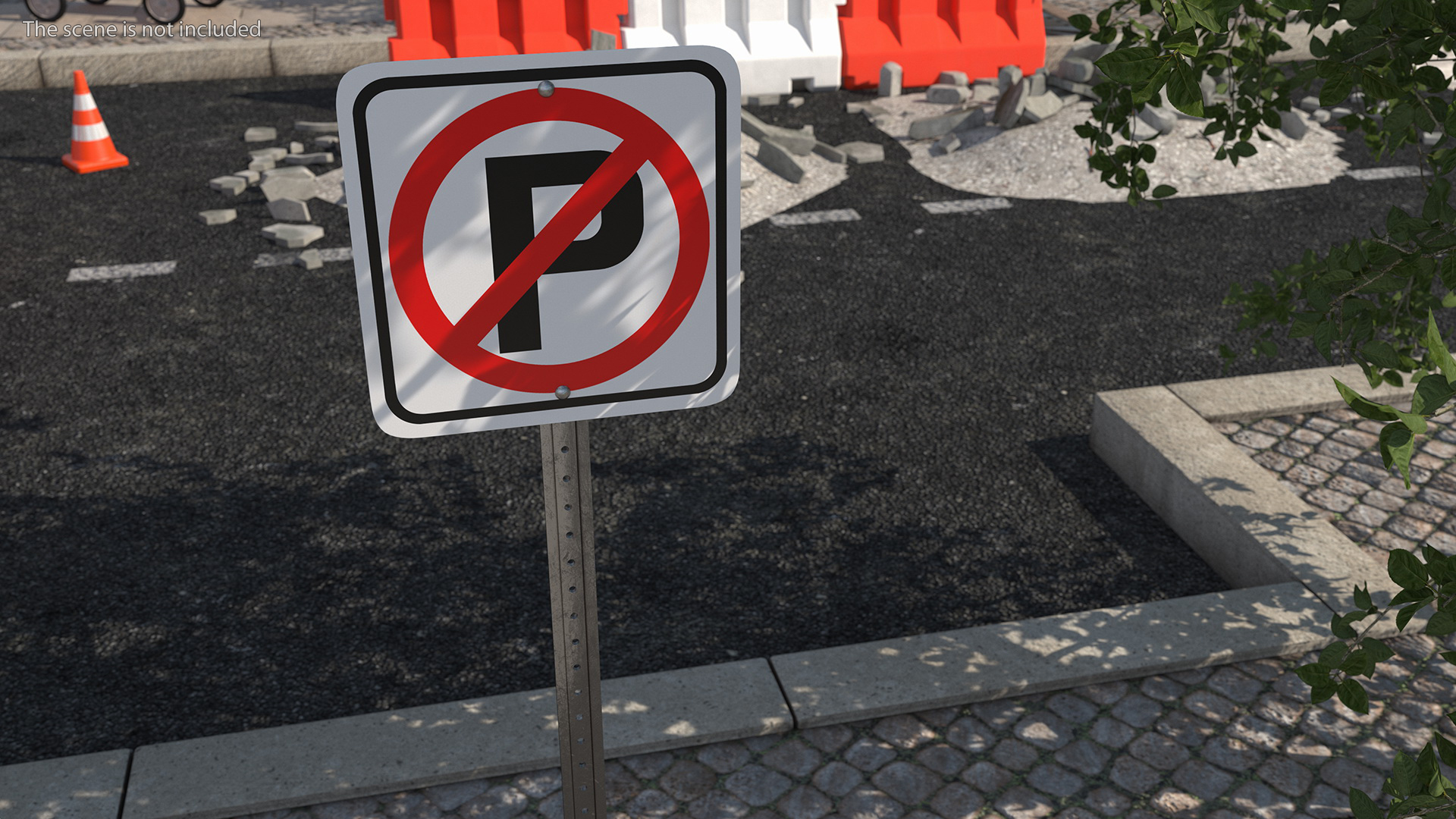 Standard No Parking Sign 3D model