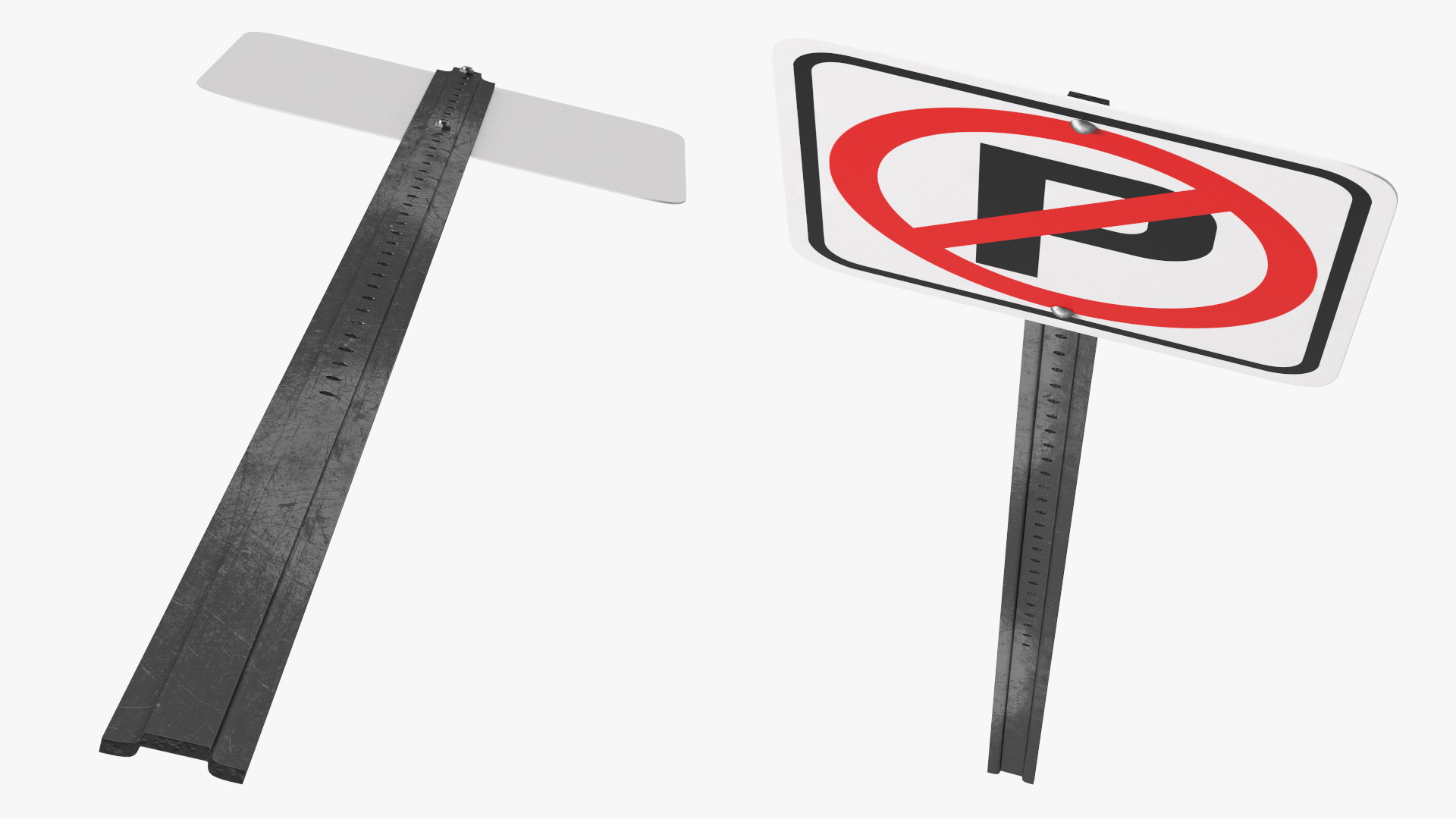 Standard No Parking Sign 3D model