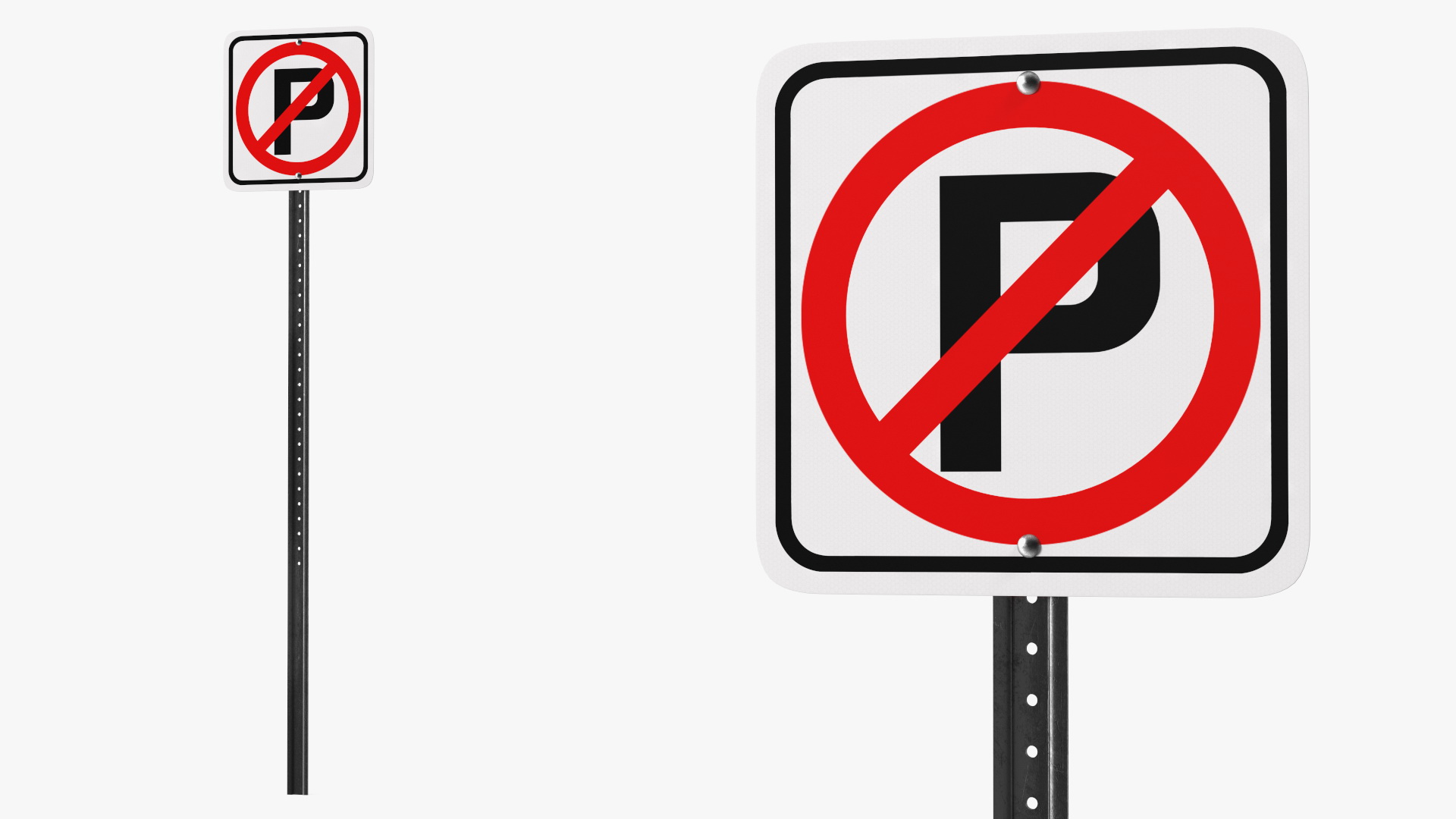 Standard No Parking Sign 3D model