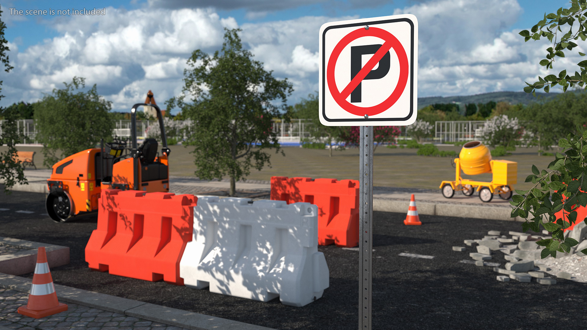 Standard No Parking Sign 3D model