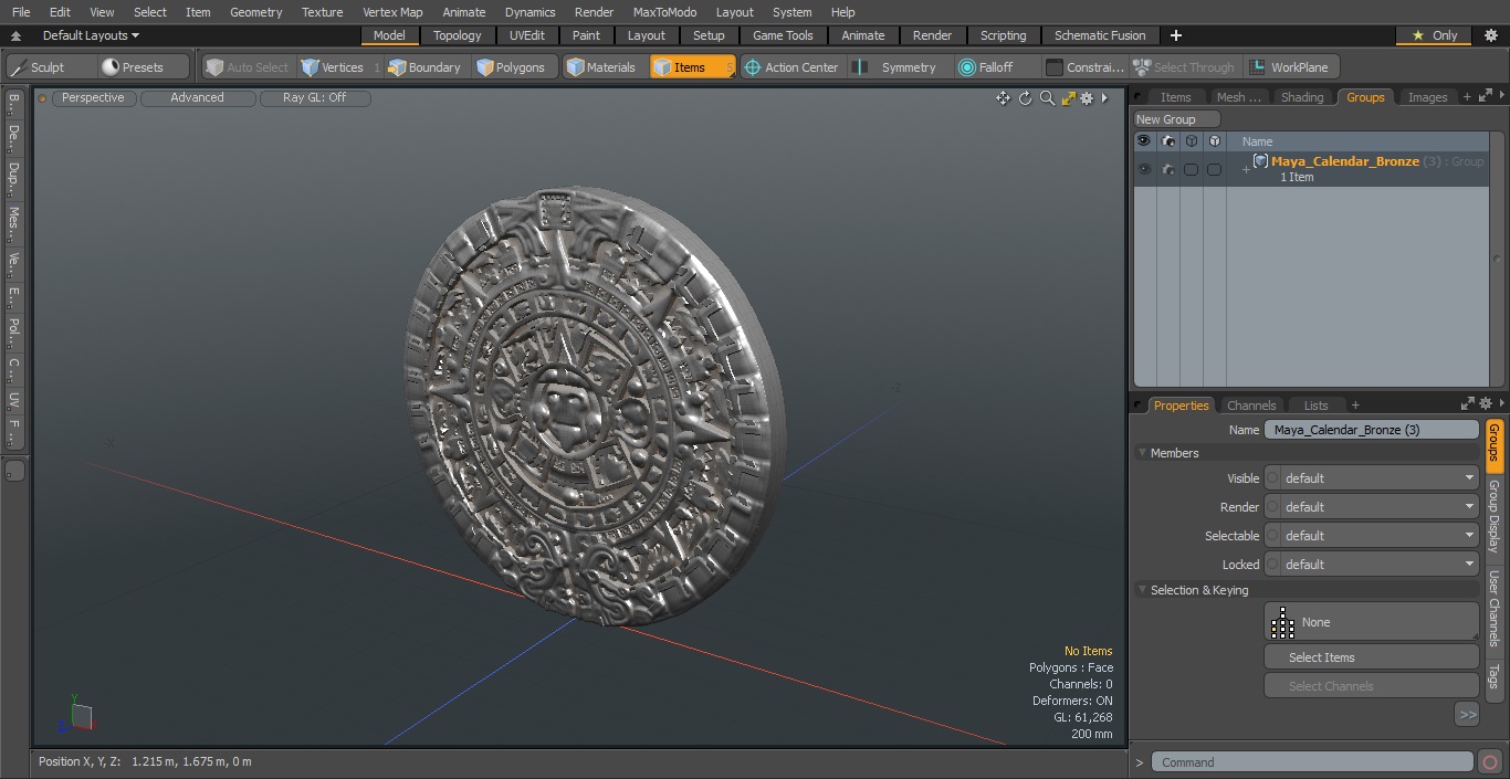 3D model Maya Calendar Bronze