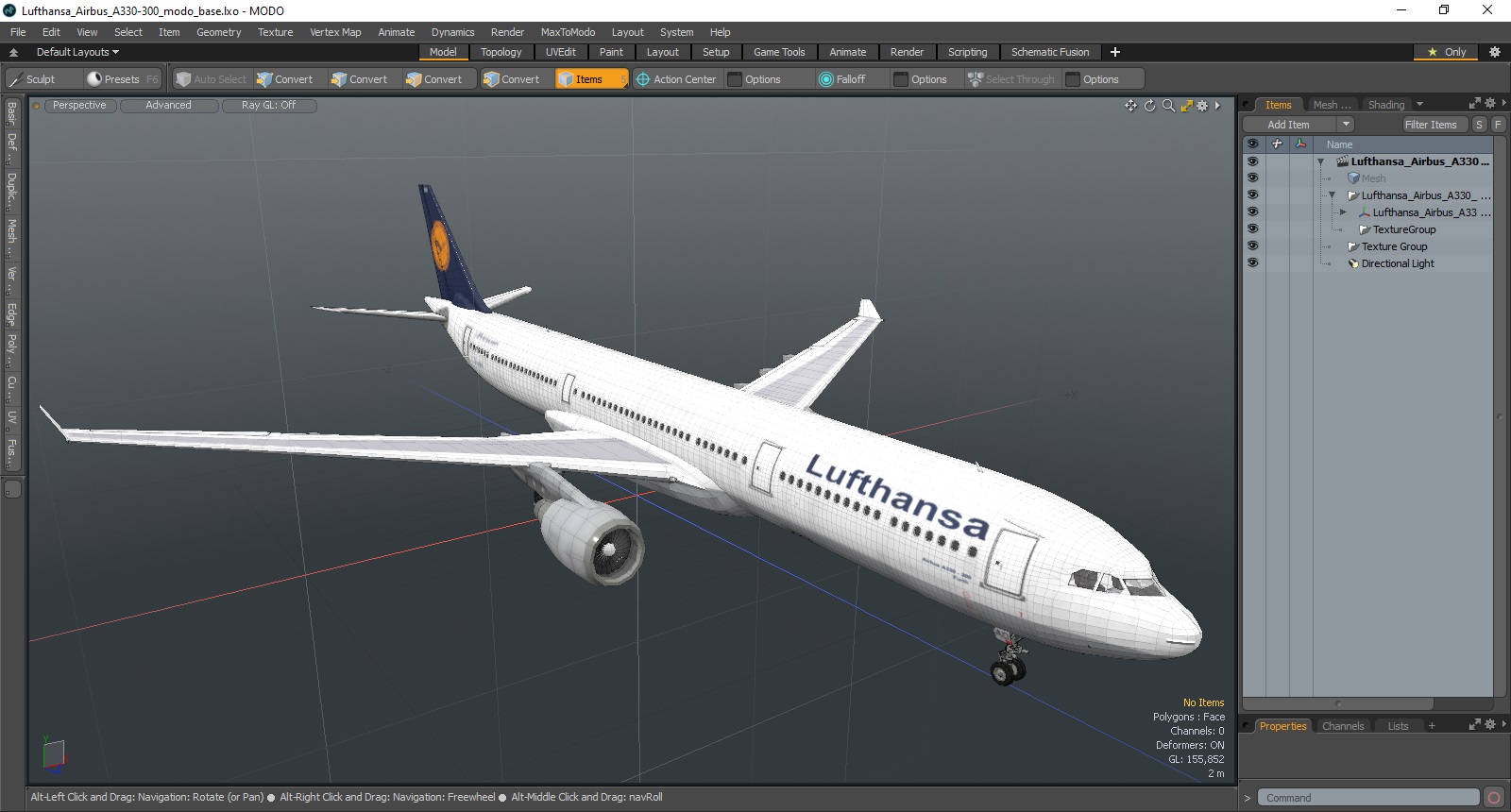 3D model Lufthansa Airbus A330-300