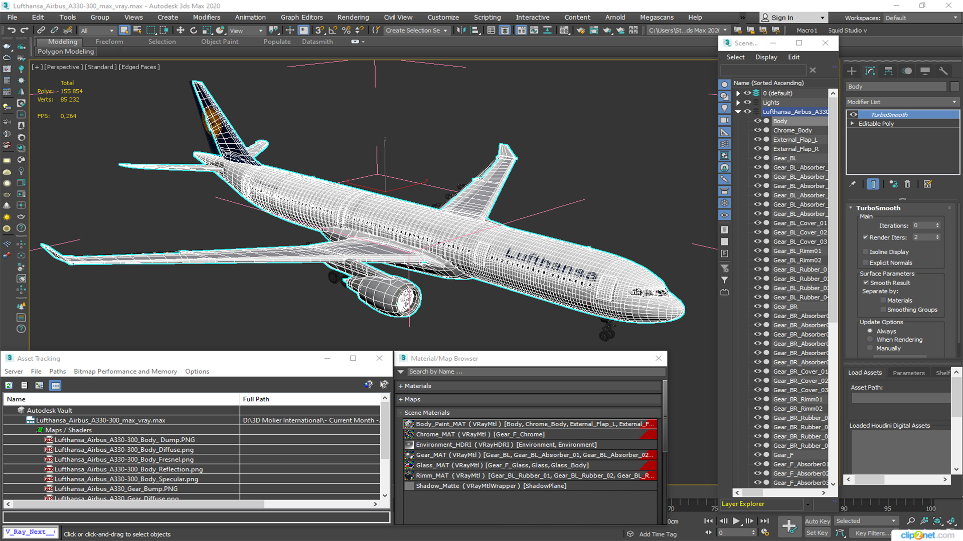 3D model Lufthansa Airbus A330-300