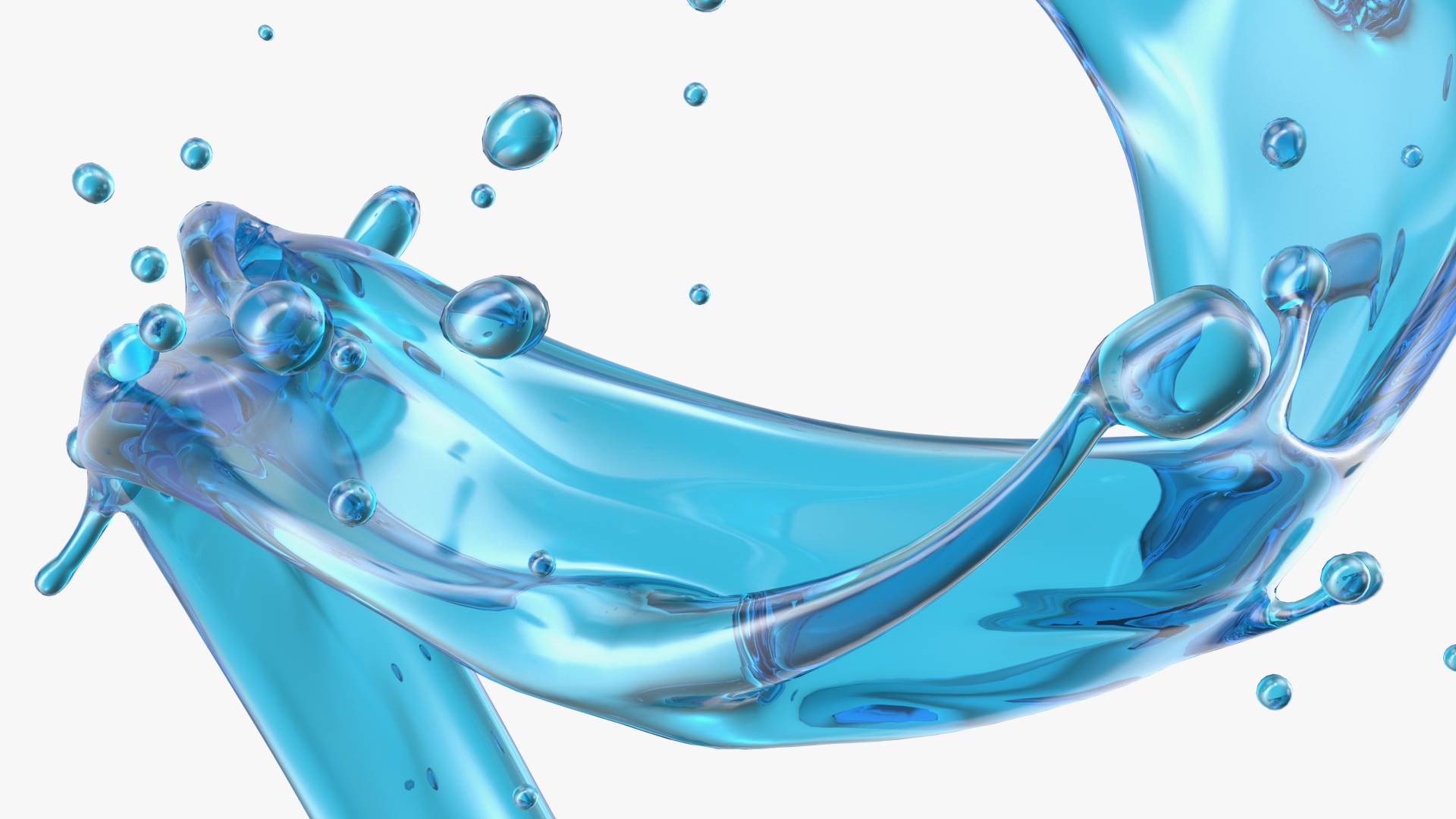 Blue Water Splash Spiral 3D model