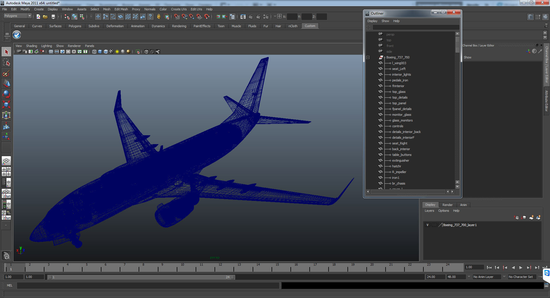 3D Boeing 737 700 with Interior Ryanair