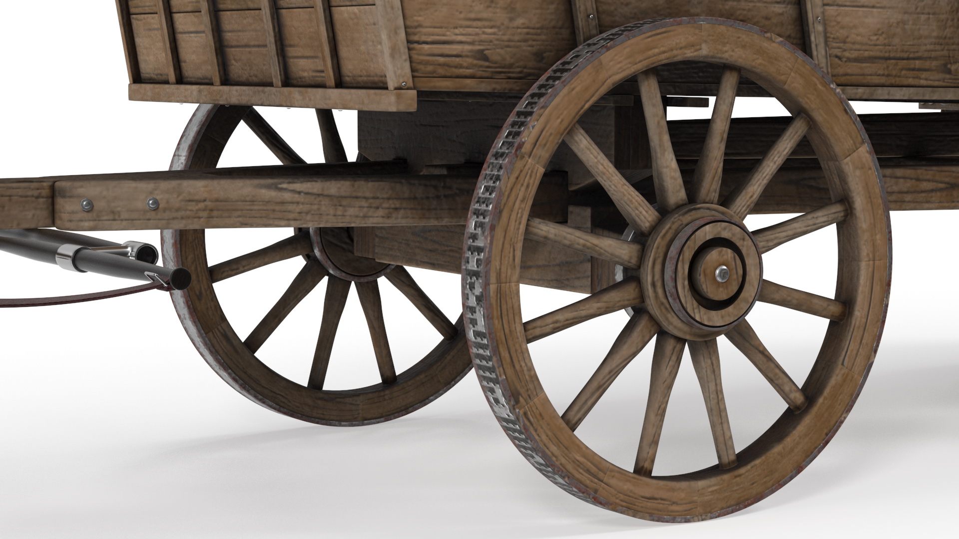 Covered Wagon with Horses fur 3D model