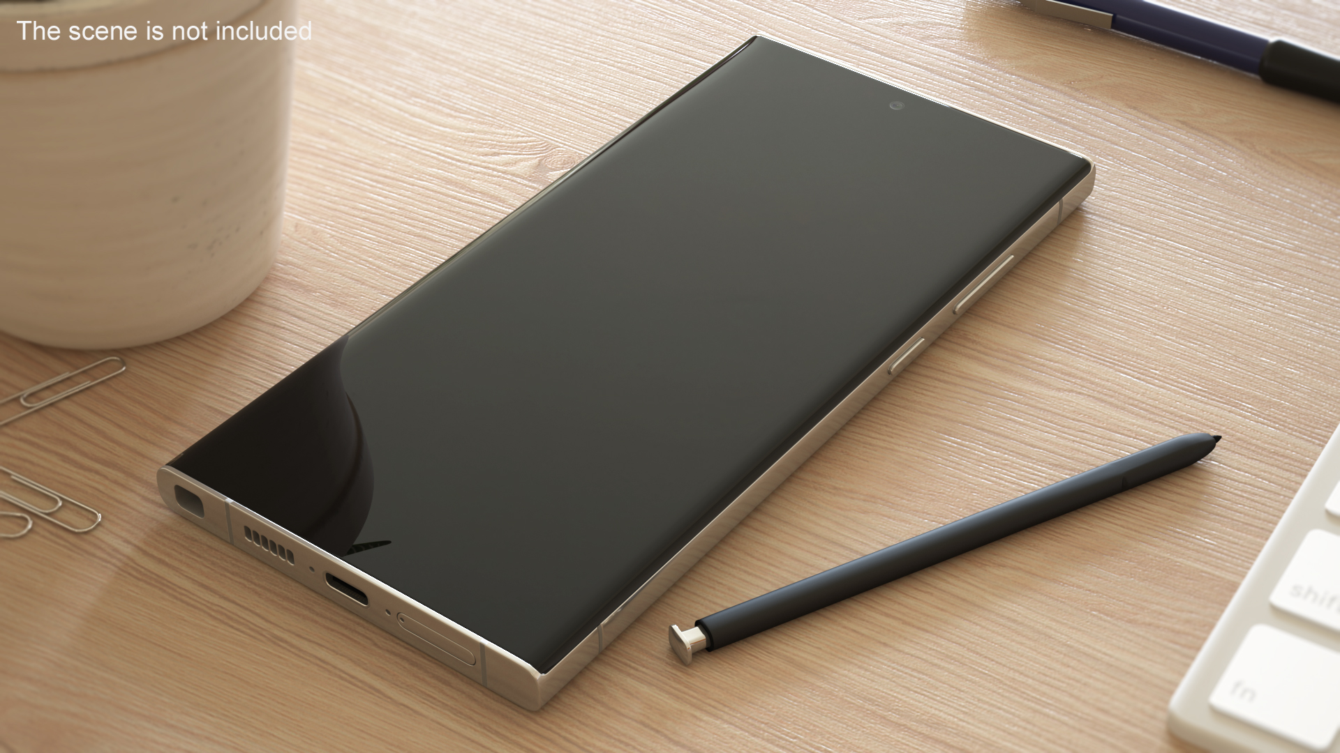 Modern Flagman Smartphone with Stylus Grey 3D