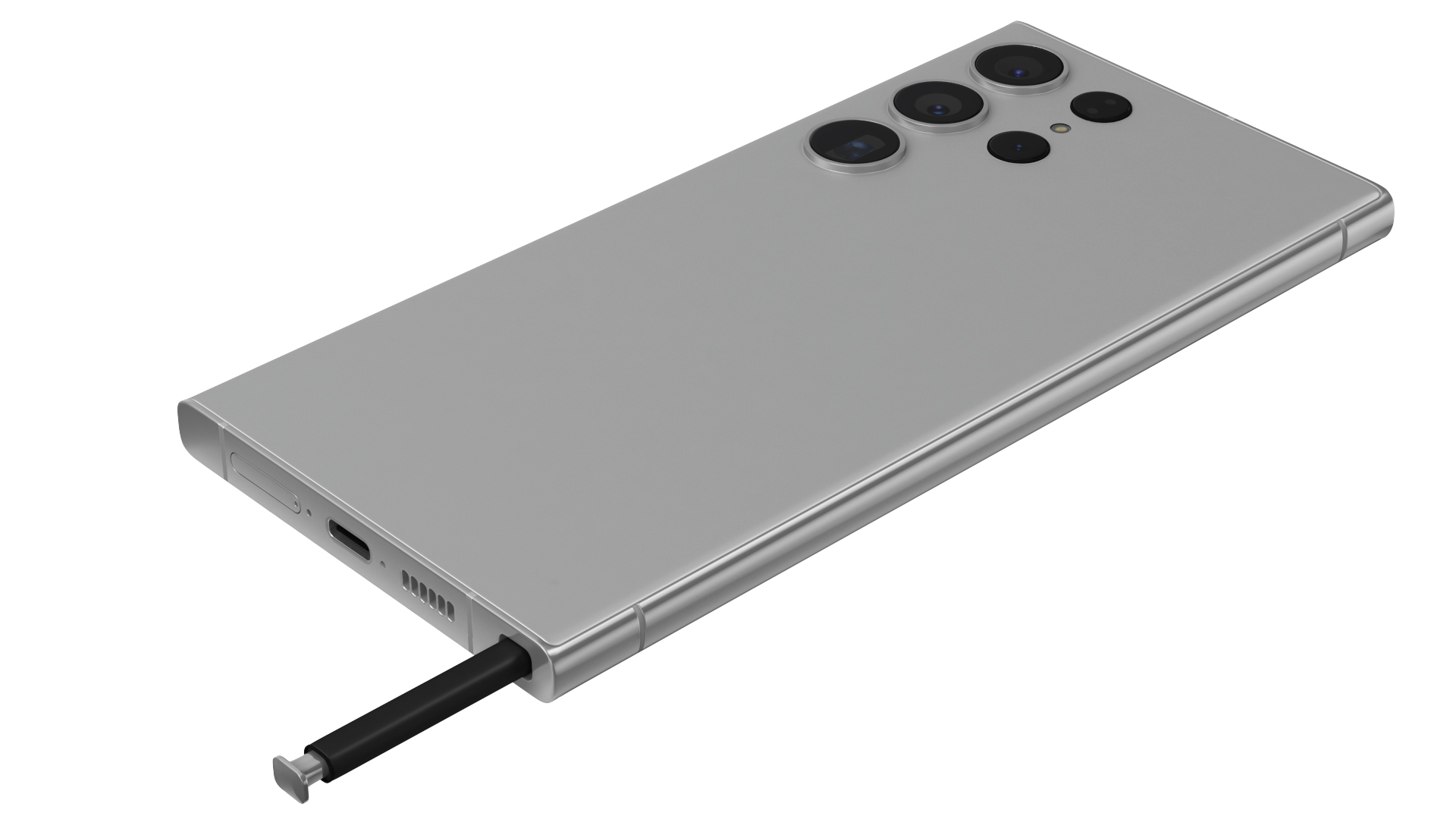 Modern Flagman Smartphone with Stylus Grey 3D