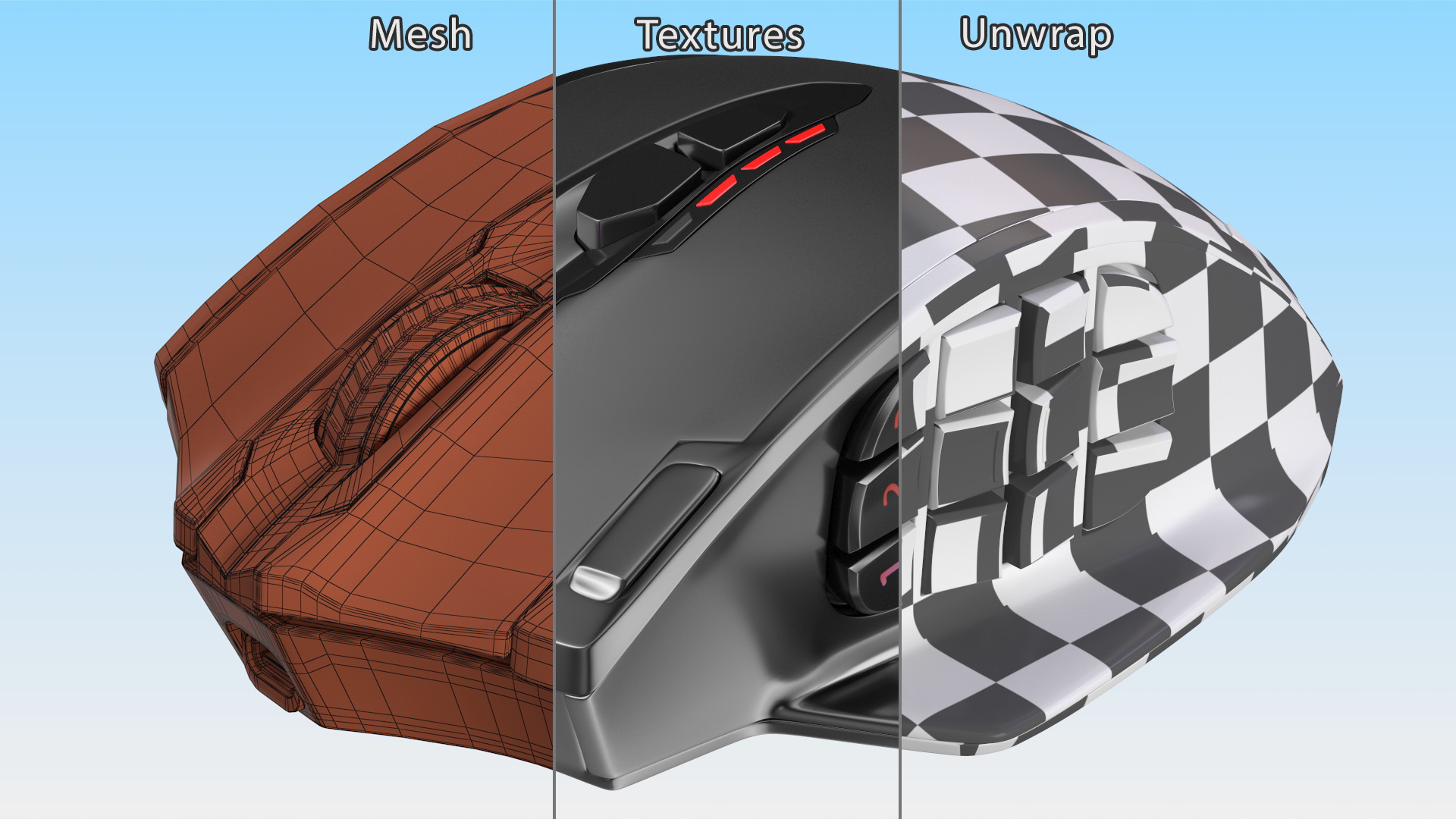 3D model Wireless RGB Gaming Mouse