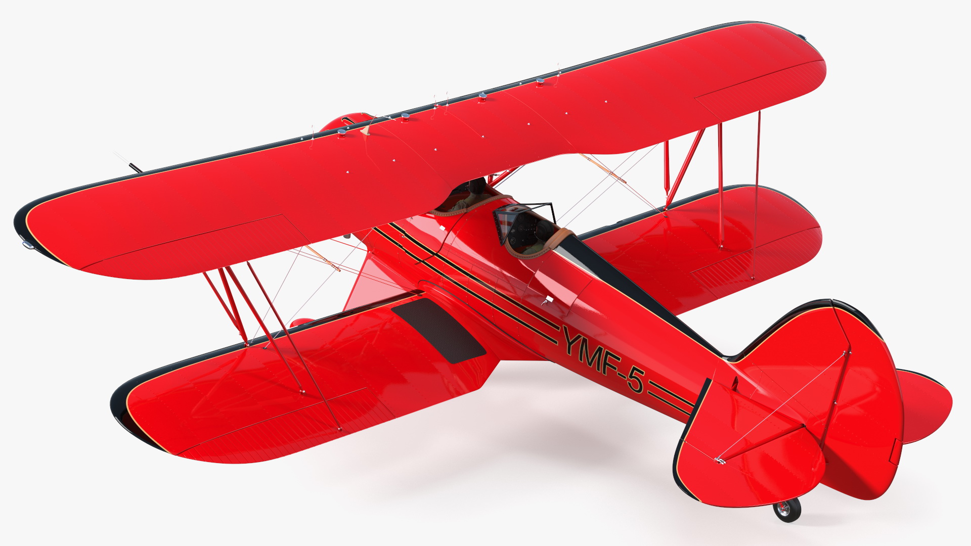 3D Spirit of 30A Coastal Biplane YMF-5 Manned Flying Rigged