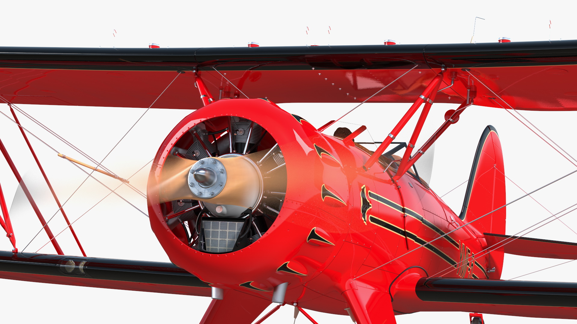 3D Spirit of 30A Coastal Biplane YMF-5 Manned Flying Rigged