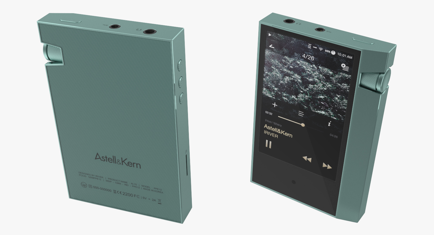 Portable Music Player Astell and Kern AK70 3D