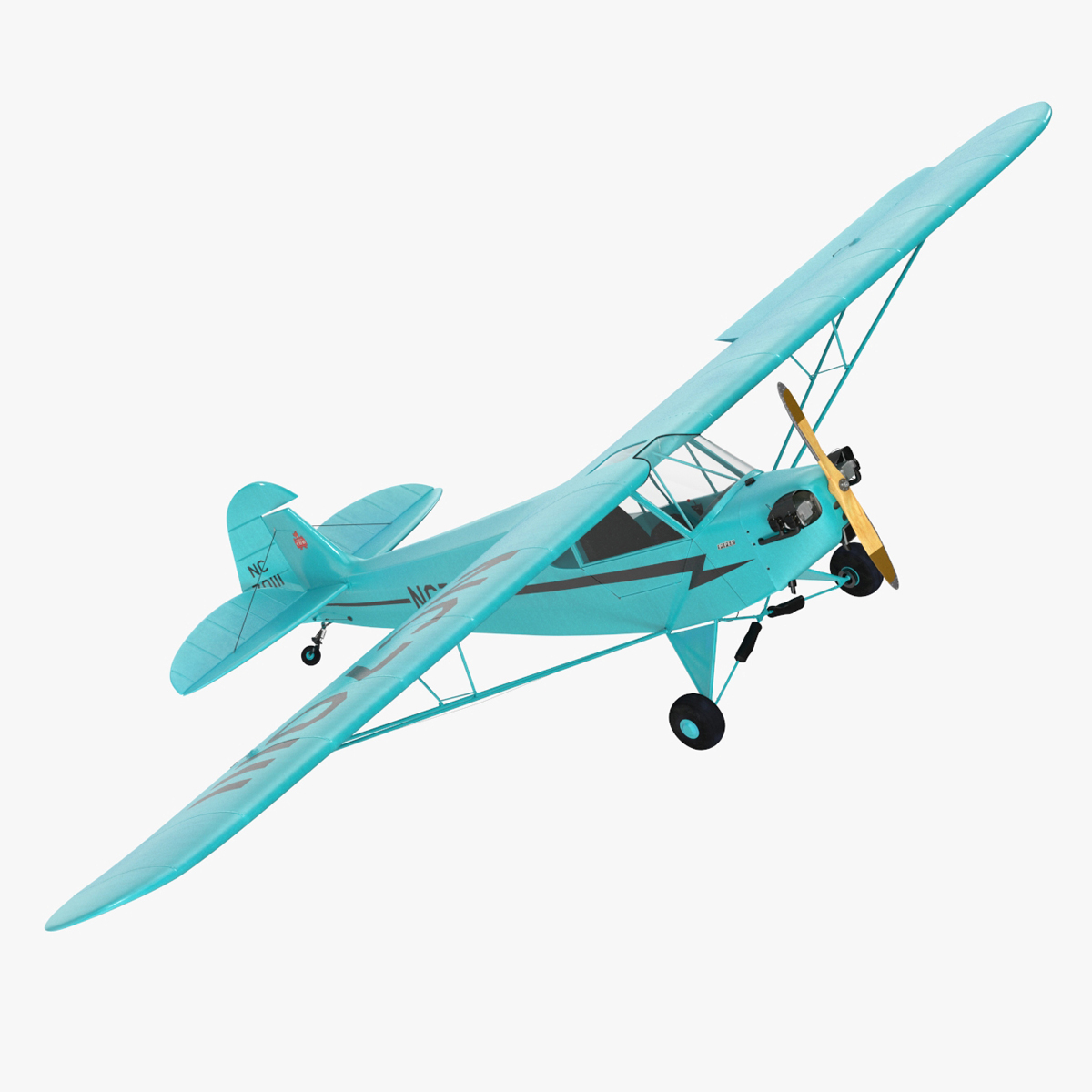 Piper Cub Aircraft Rigged for Maya 3D model