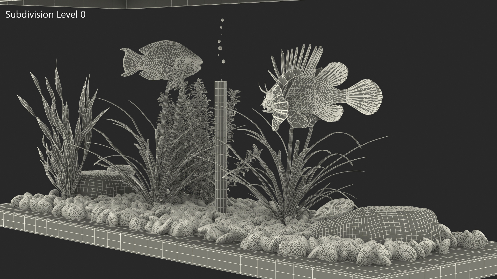 3D Fish Tank Wooden Long