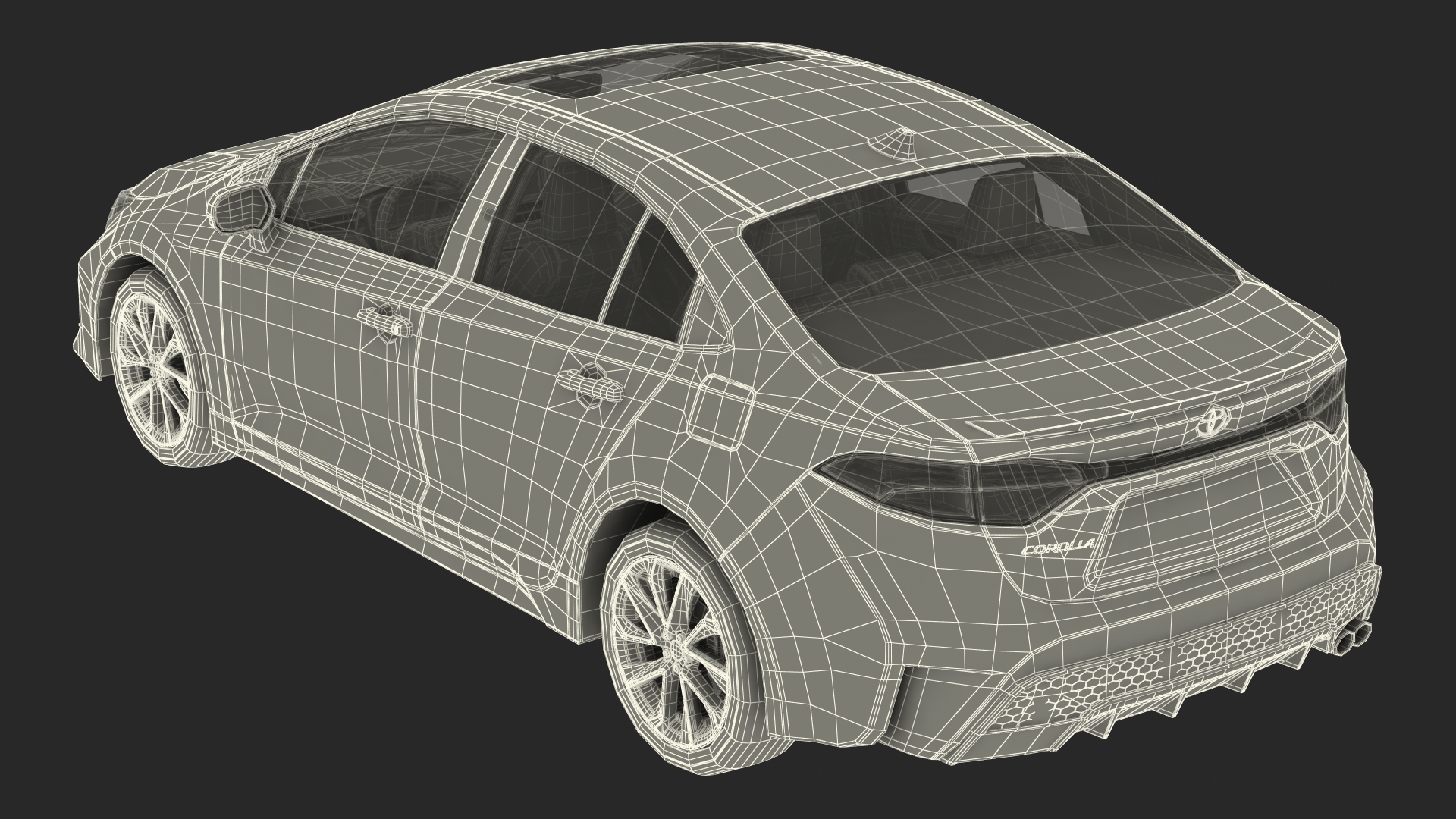 3D model Toyota Corolla 2020 Simple Interior