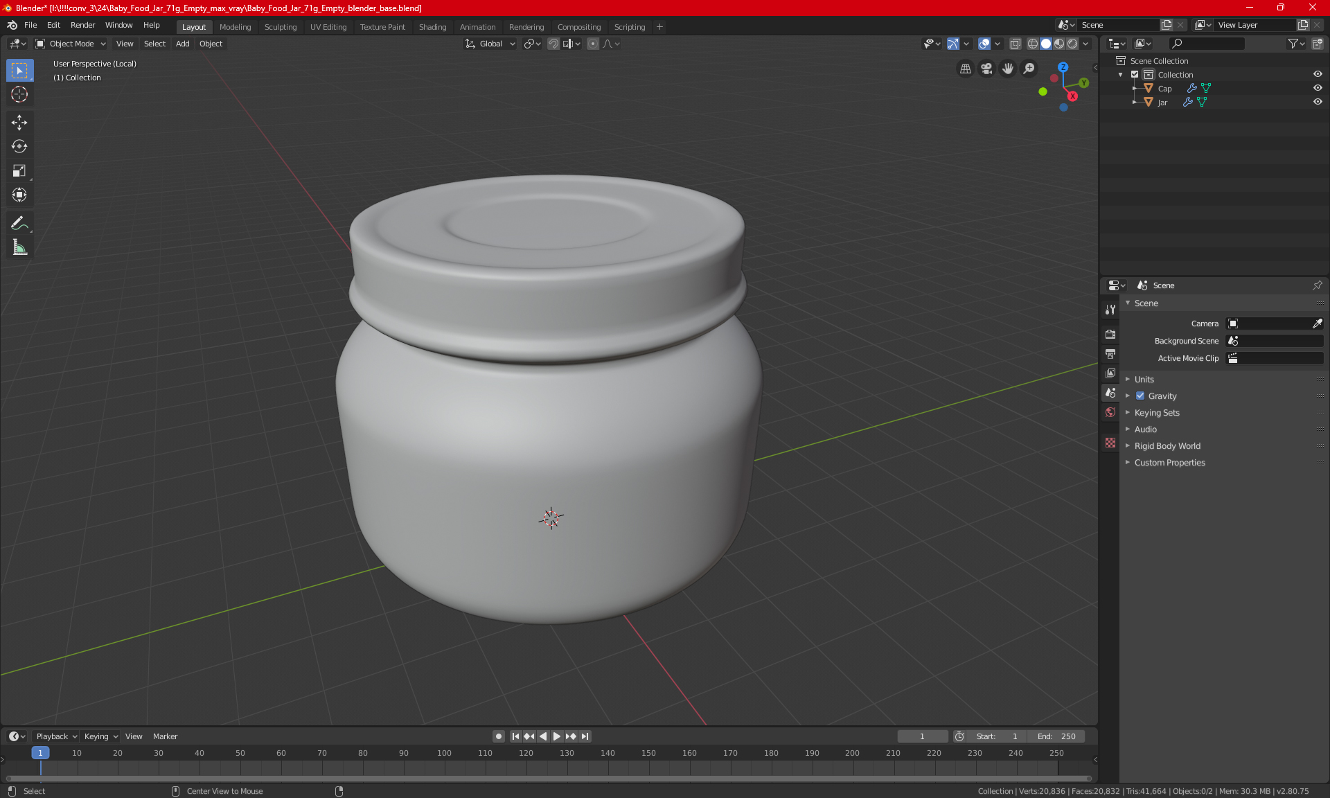 3D Baby Food Jar 71g Empty model