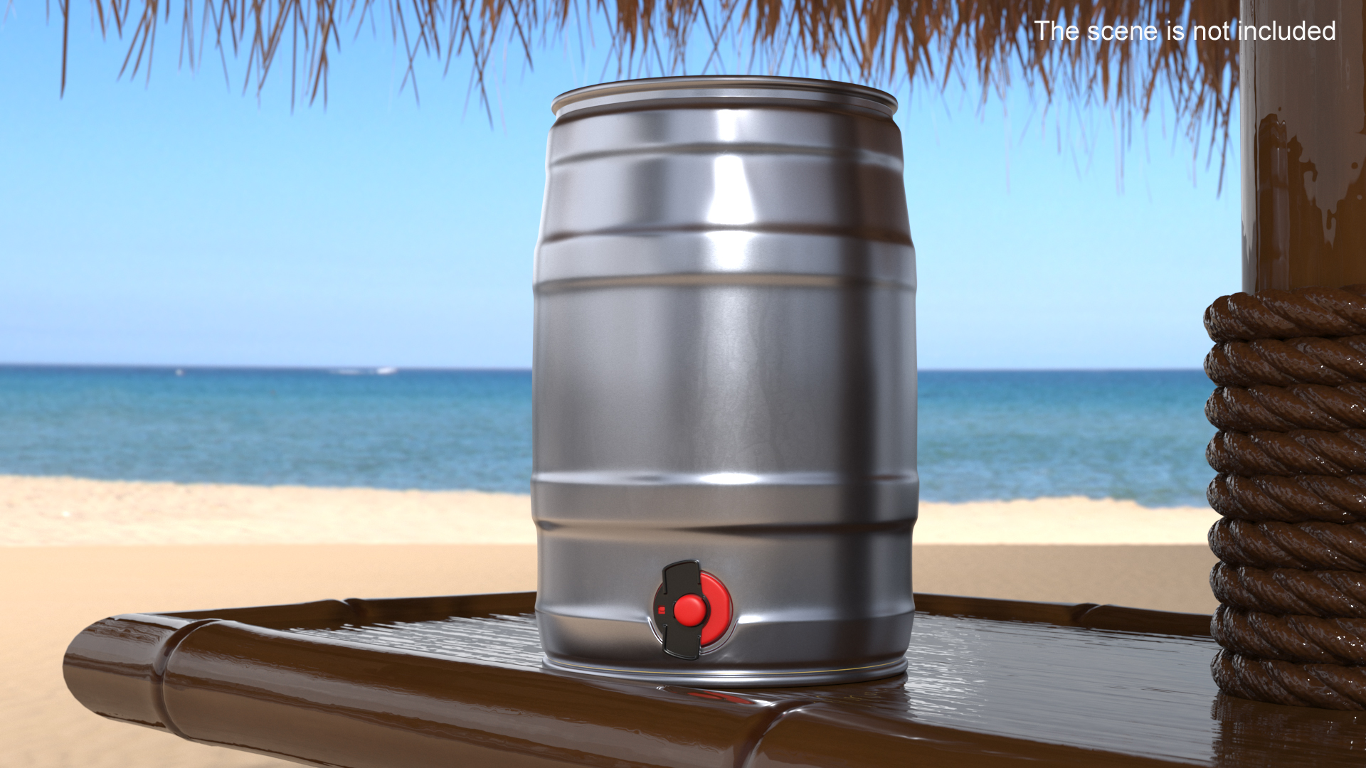 3D Metal Beer Keg with Tap model