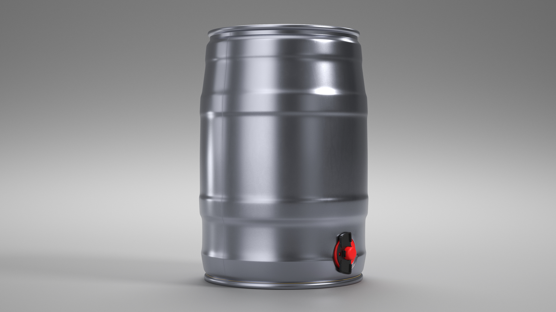 3D Metal Beer Keg with Tap model