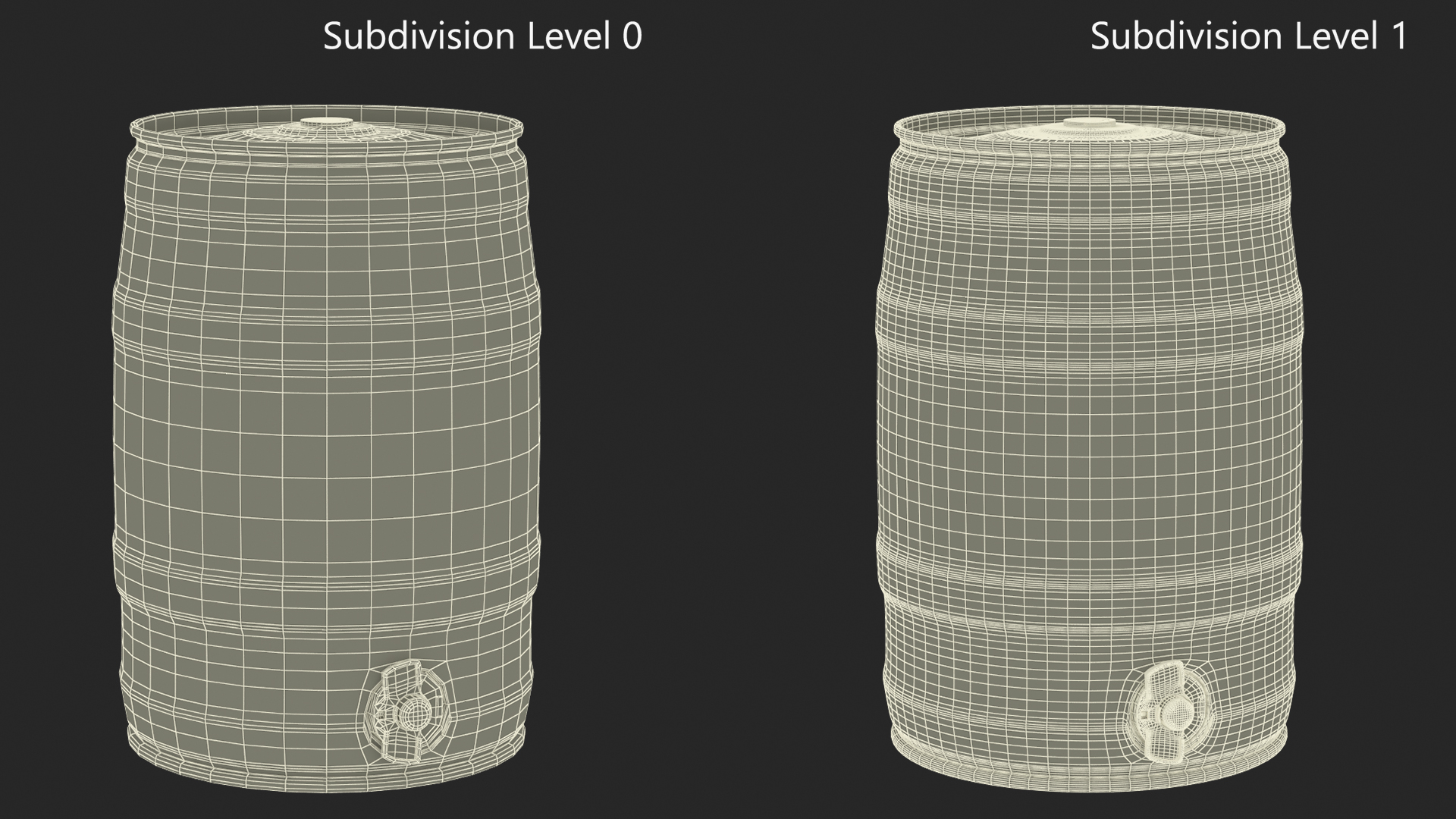 3D Metal Beer Keg with Tap model