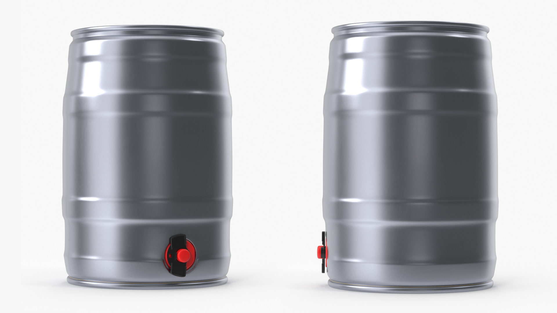 3D Metal Beer Keg with Tap model