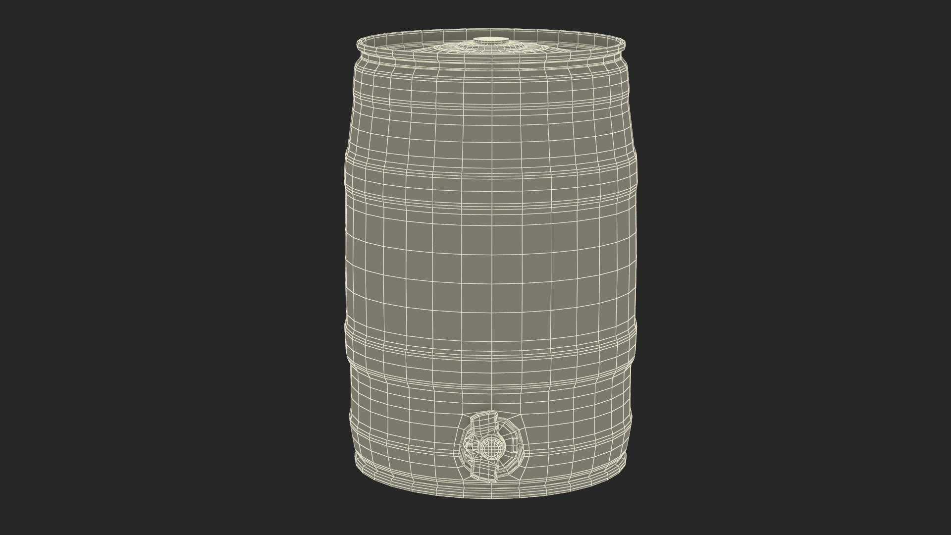 3D Metal Beer Keg with Tap model