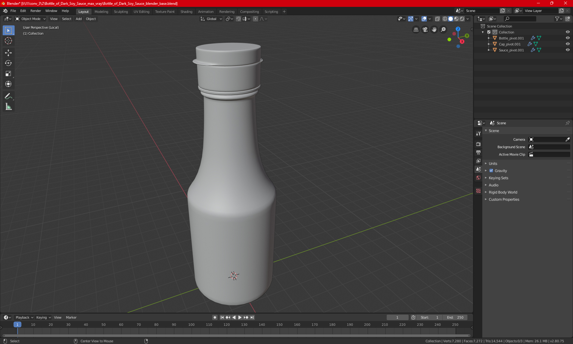 Bottle of Dark Soy Sauce 3D model