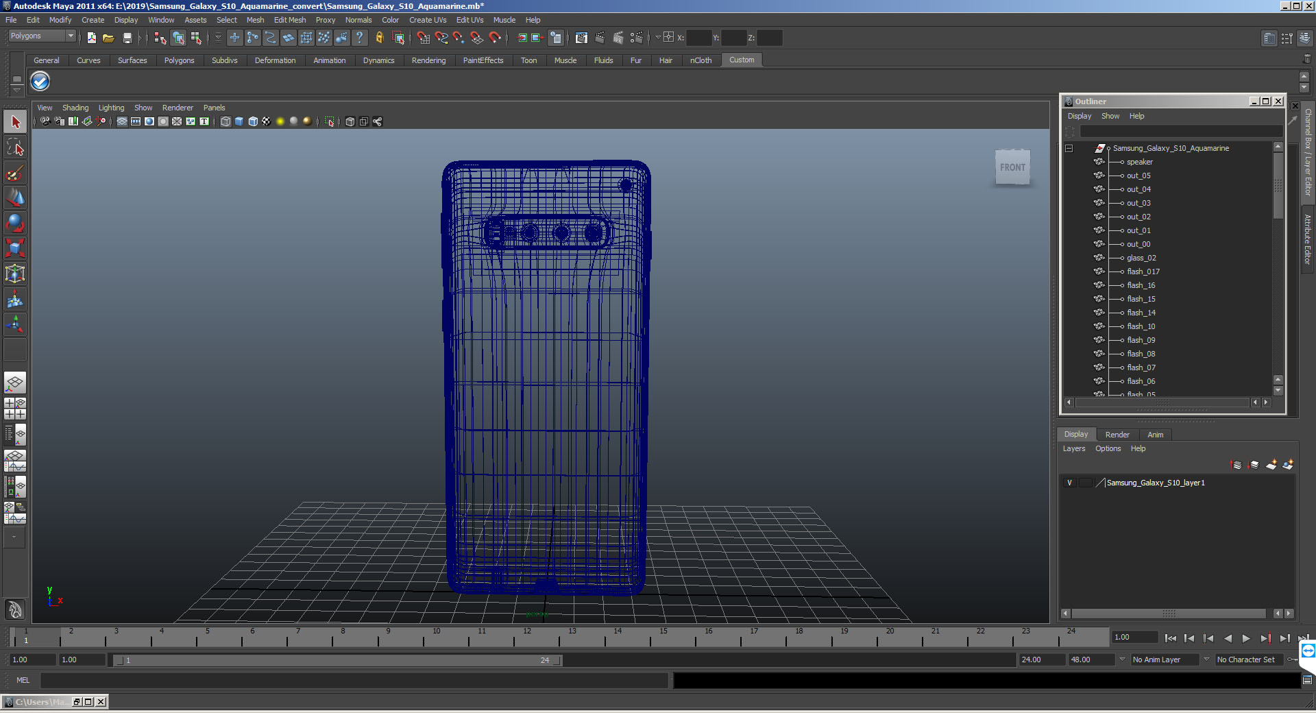 Samsung Galaxy S10 Aquamarine 3D model