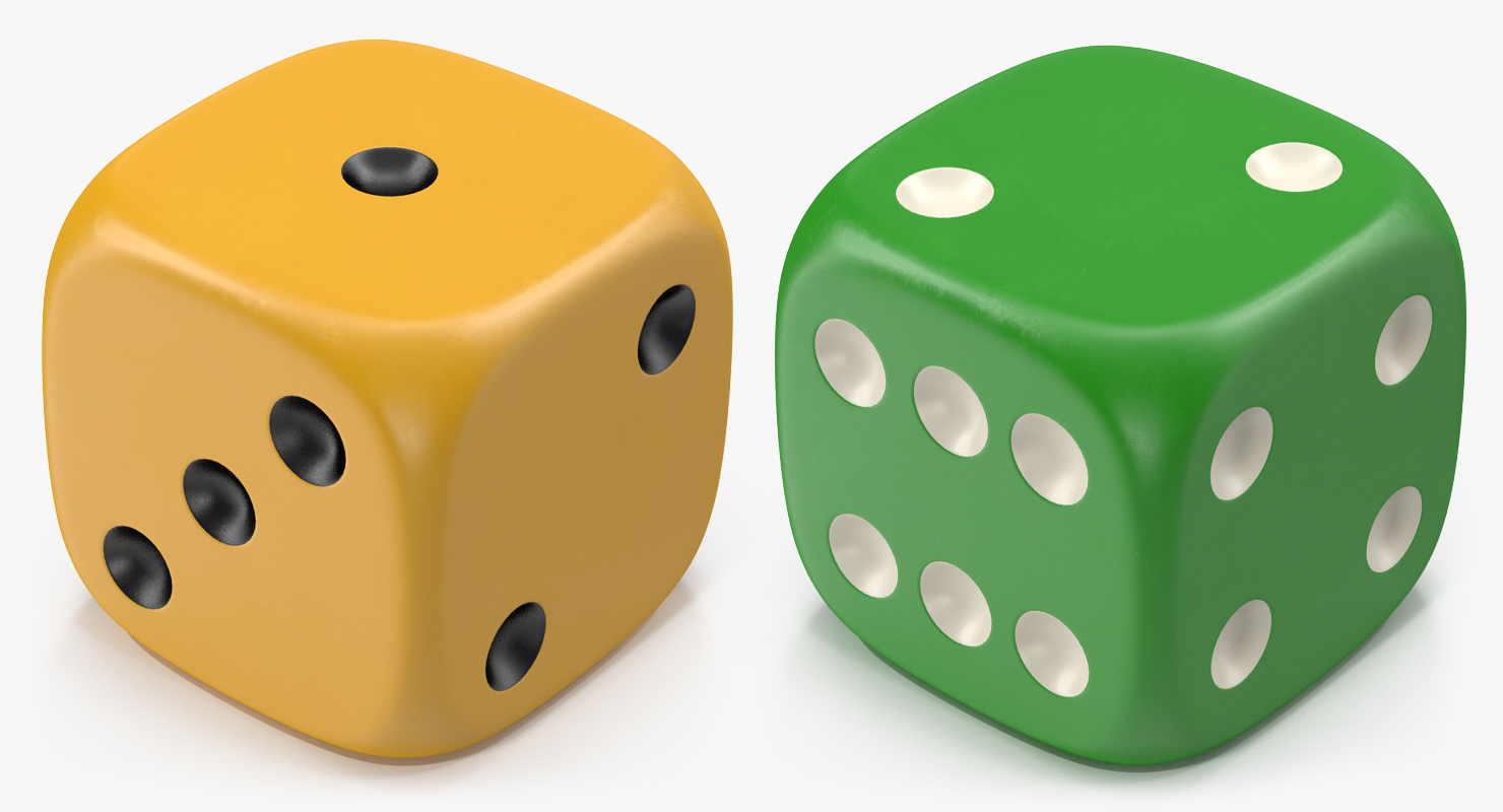 6 Edged Dices Set 3D