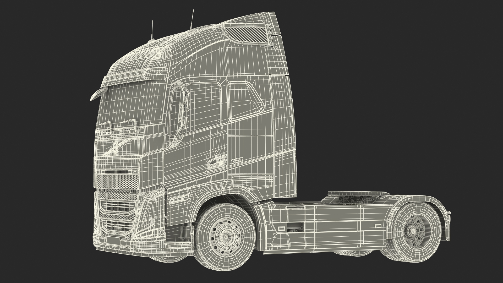 3D model Volvo FH16 750 Globetrotter Truck Rigged