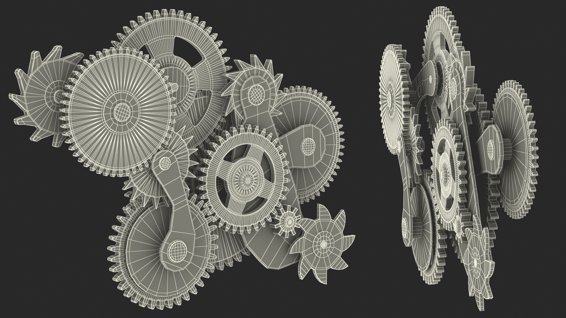 3D Cog Gears Silver