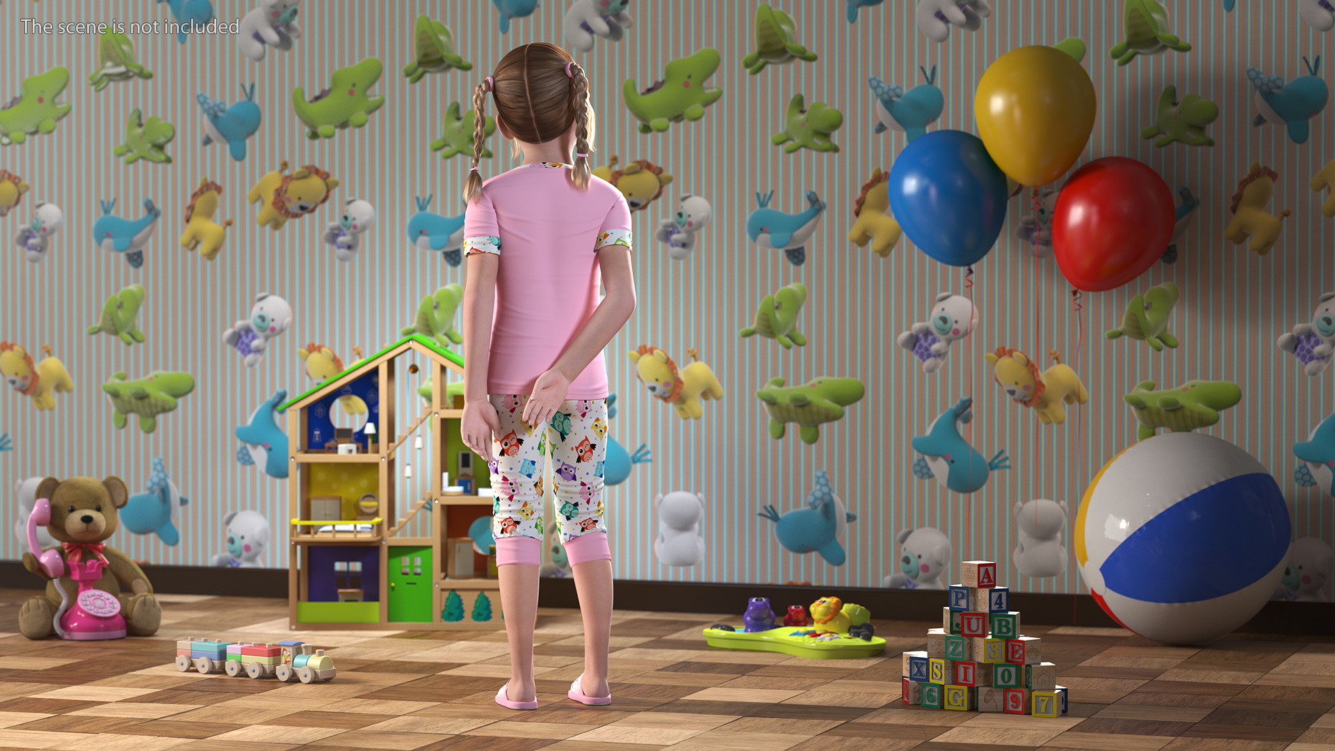 3D Child Girl Home Style