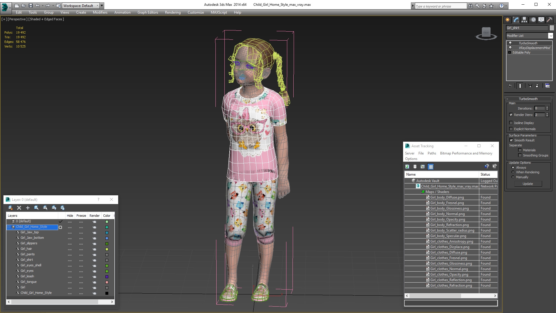 3D Child Girl Home Style