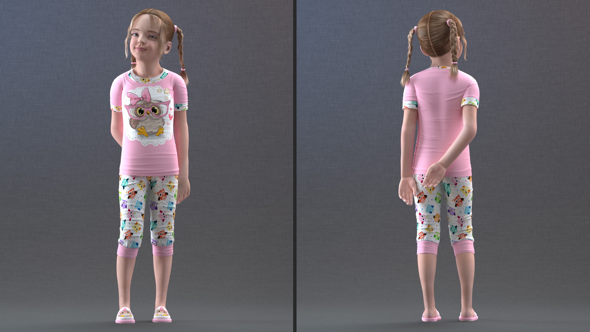 3D Child Girl Home Style