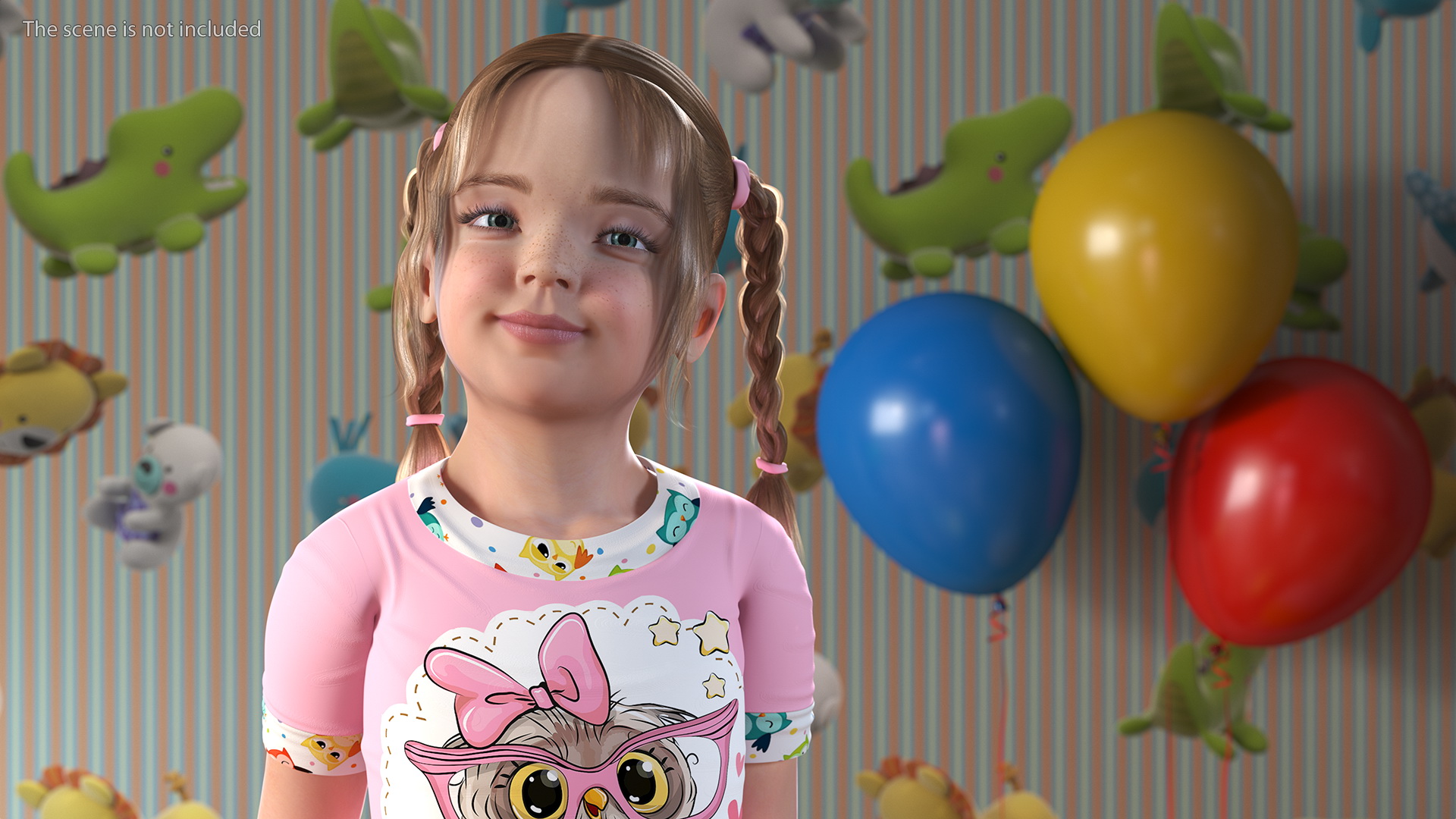 3D Child Girl Home Style