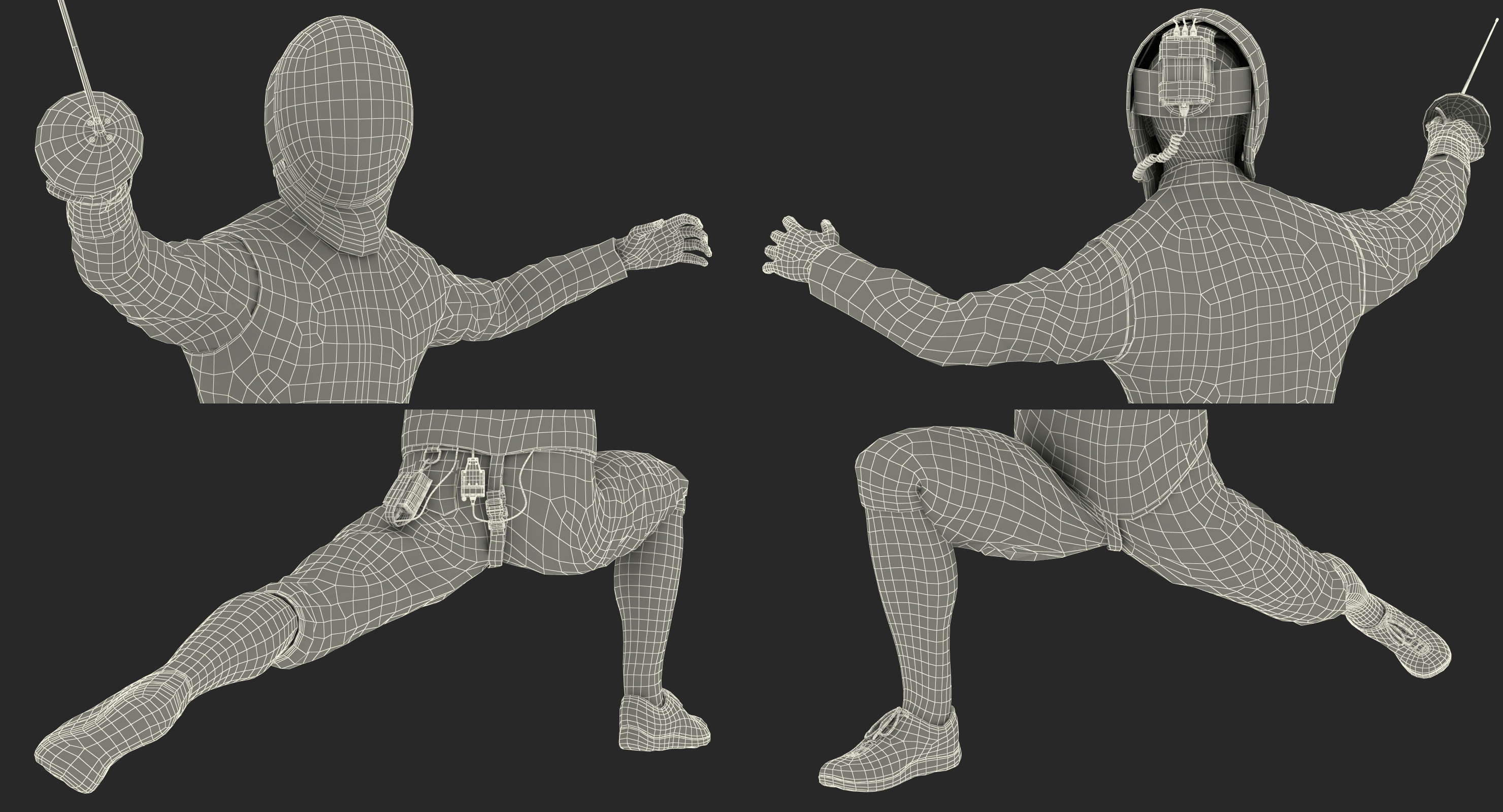 Fencer Lunge Pose 3D