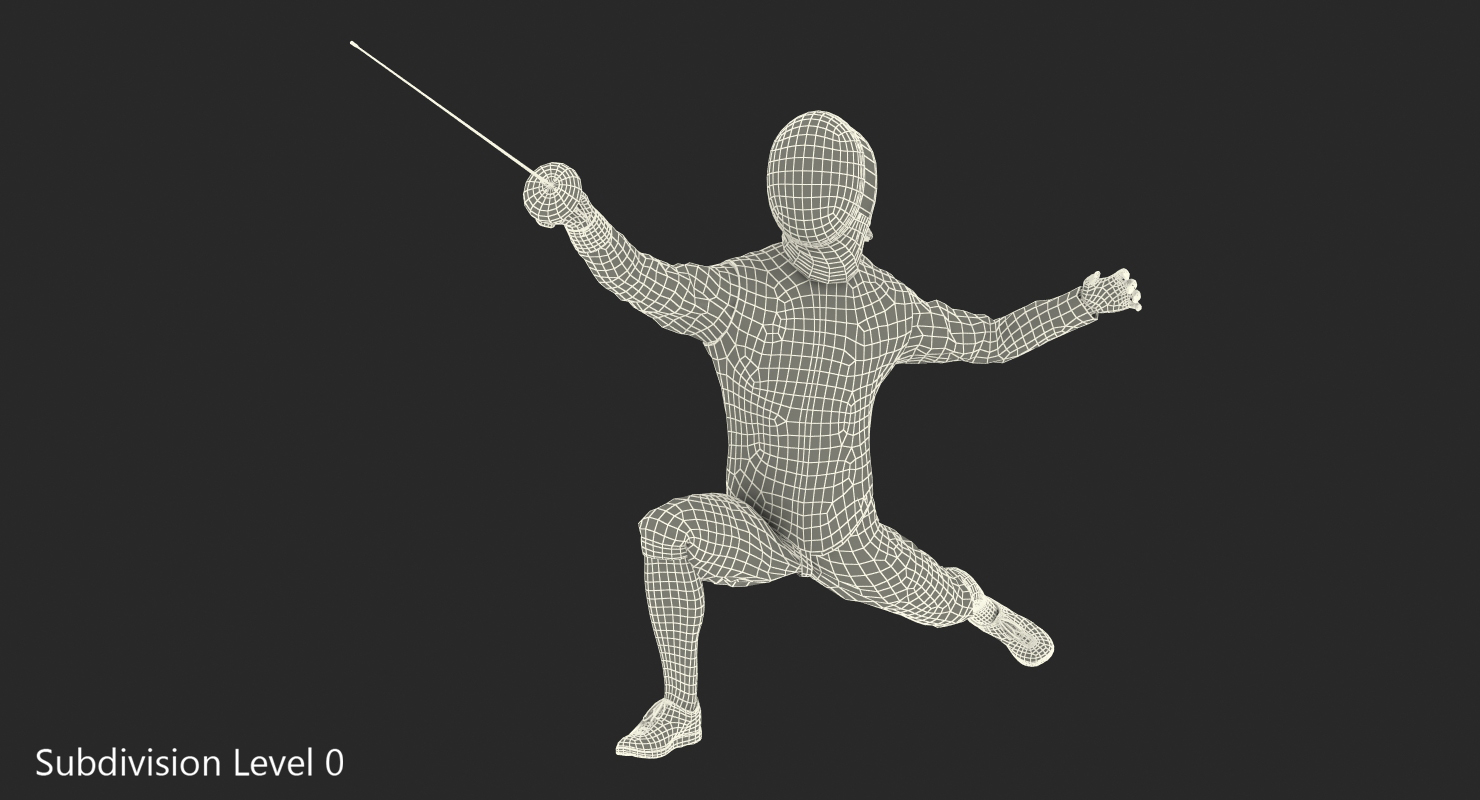 Fencer Lunge Pose 3D