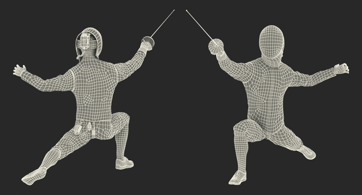 Fencer Lunge Pose 3D