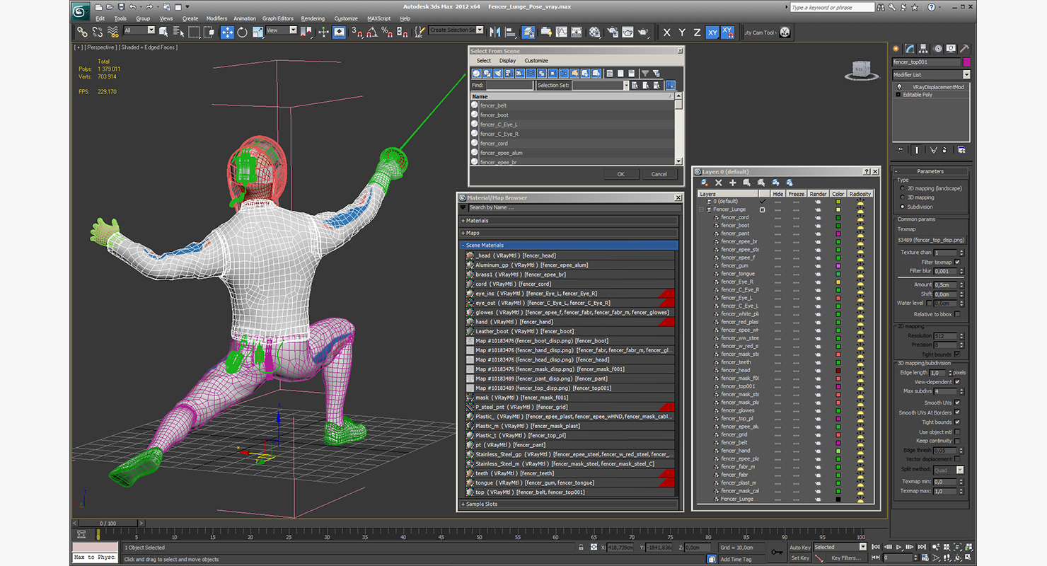 Fencer Lunge Pose 3D